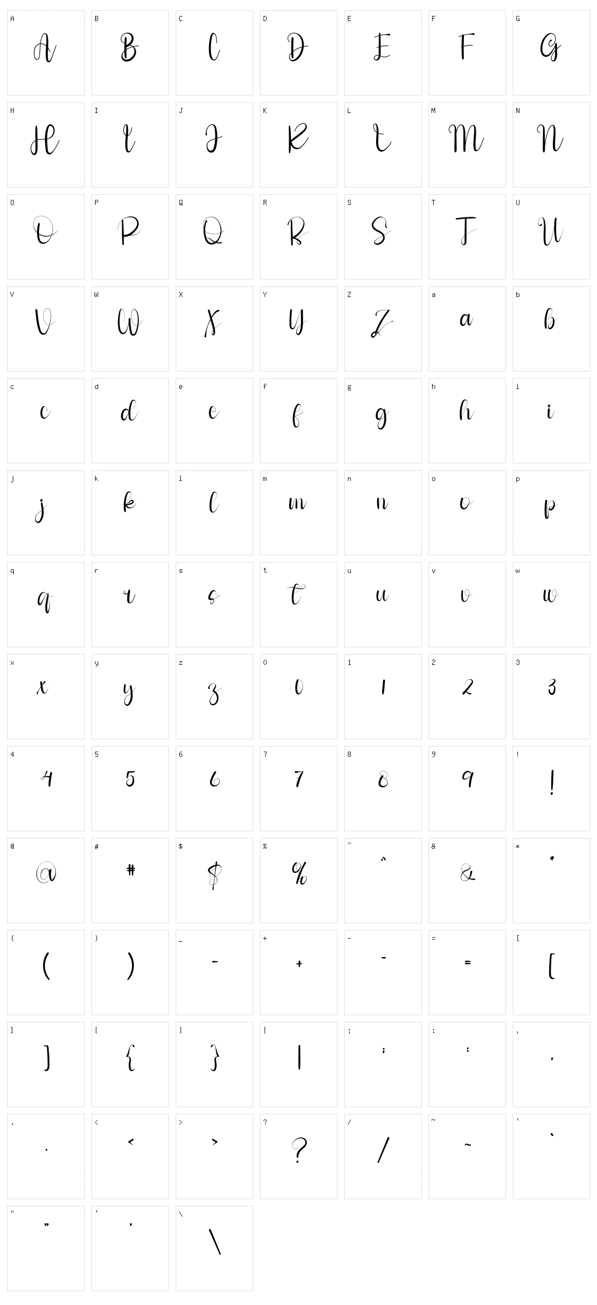Style Signature Character Set