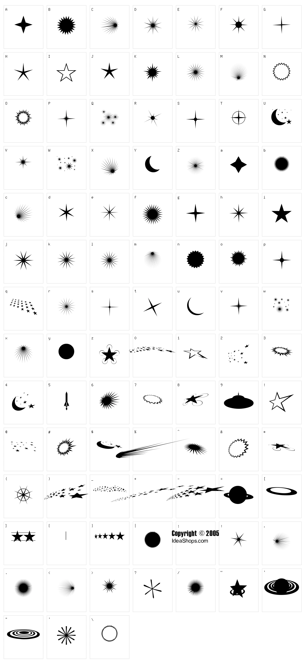 FontCo Flares Character Set