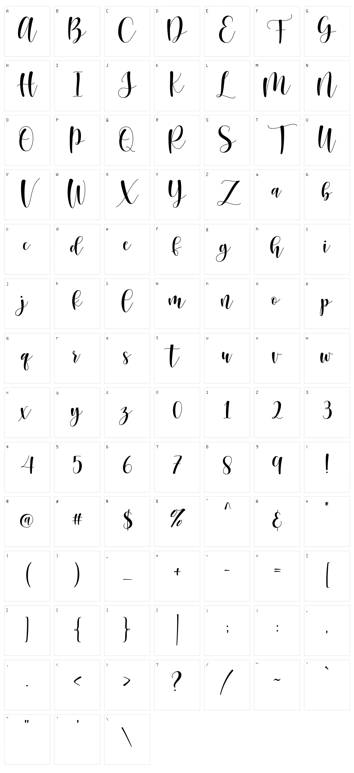 Sunberry Character Set