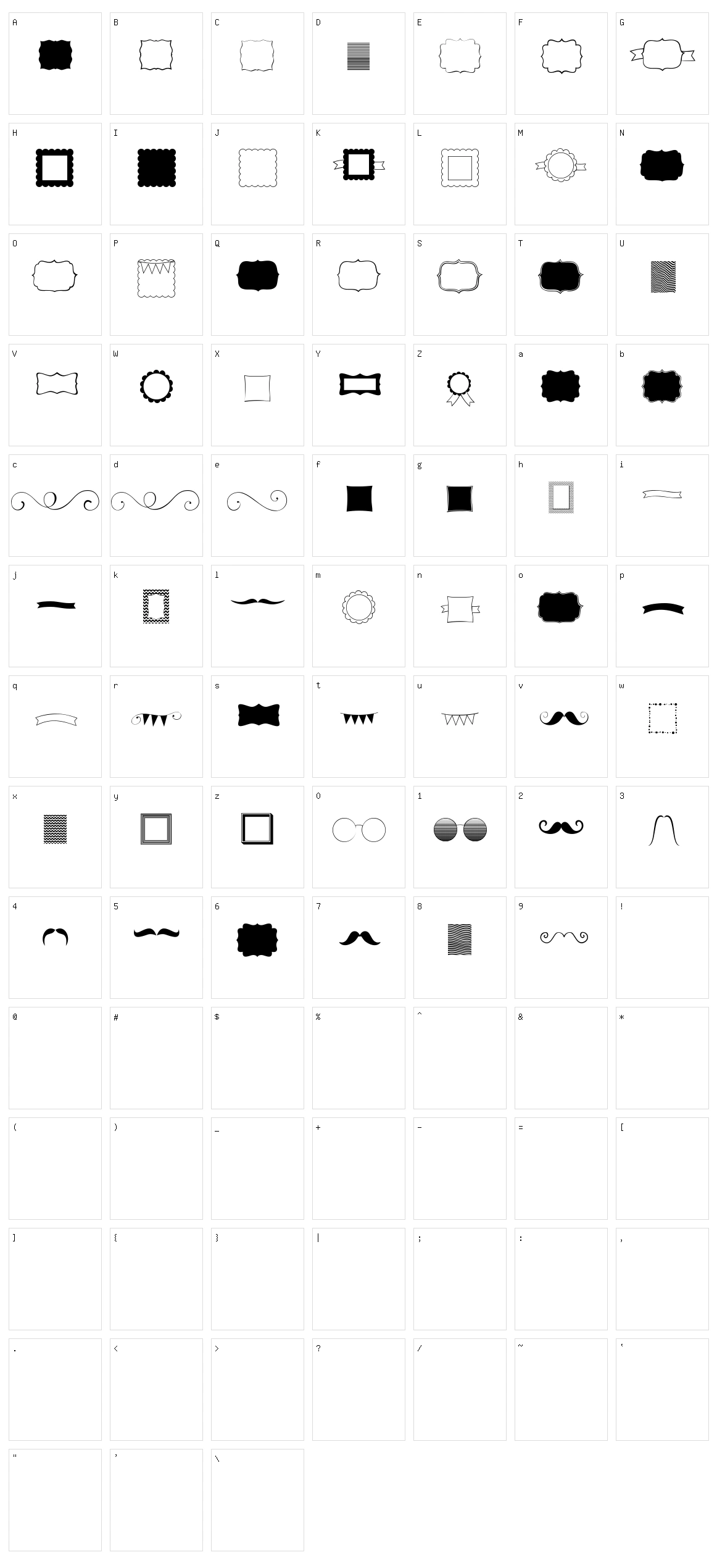 KG Flavor and Frames Character Set