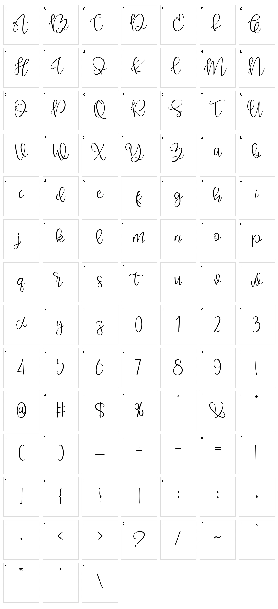 Sunderland Character Set