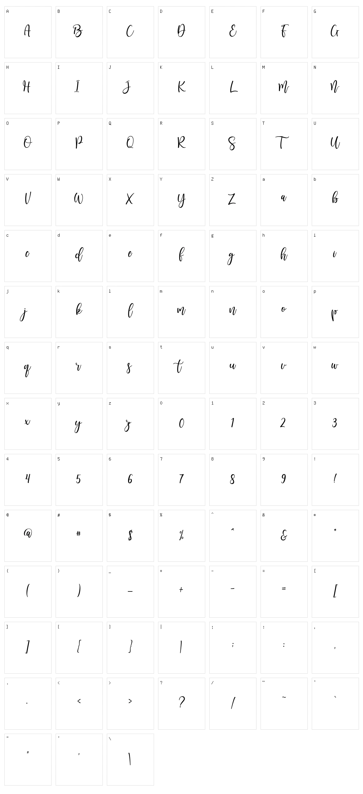 Sunkisa Character Set