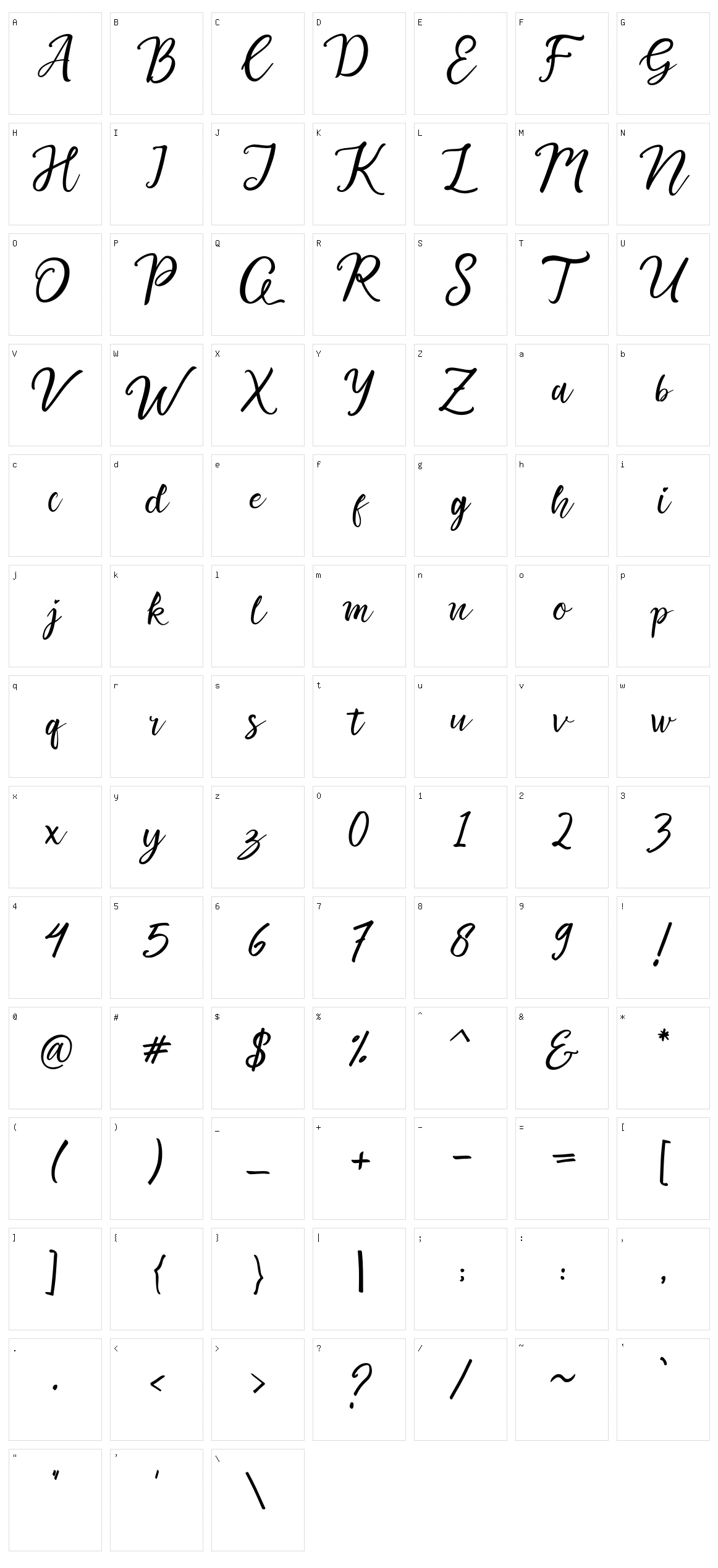 Sweet Candy Pink Script Character Set