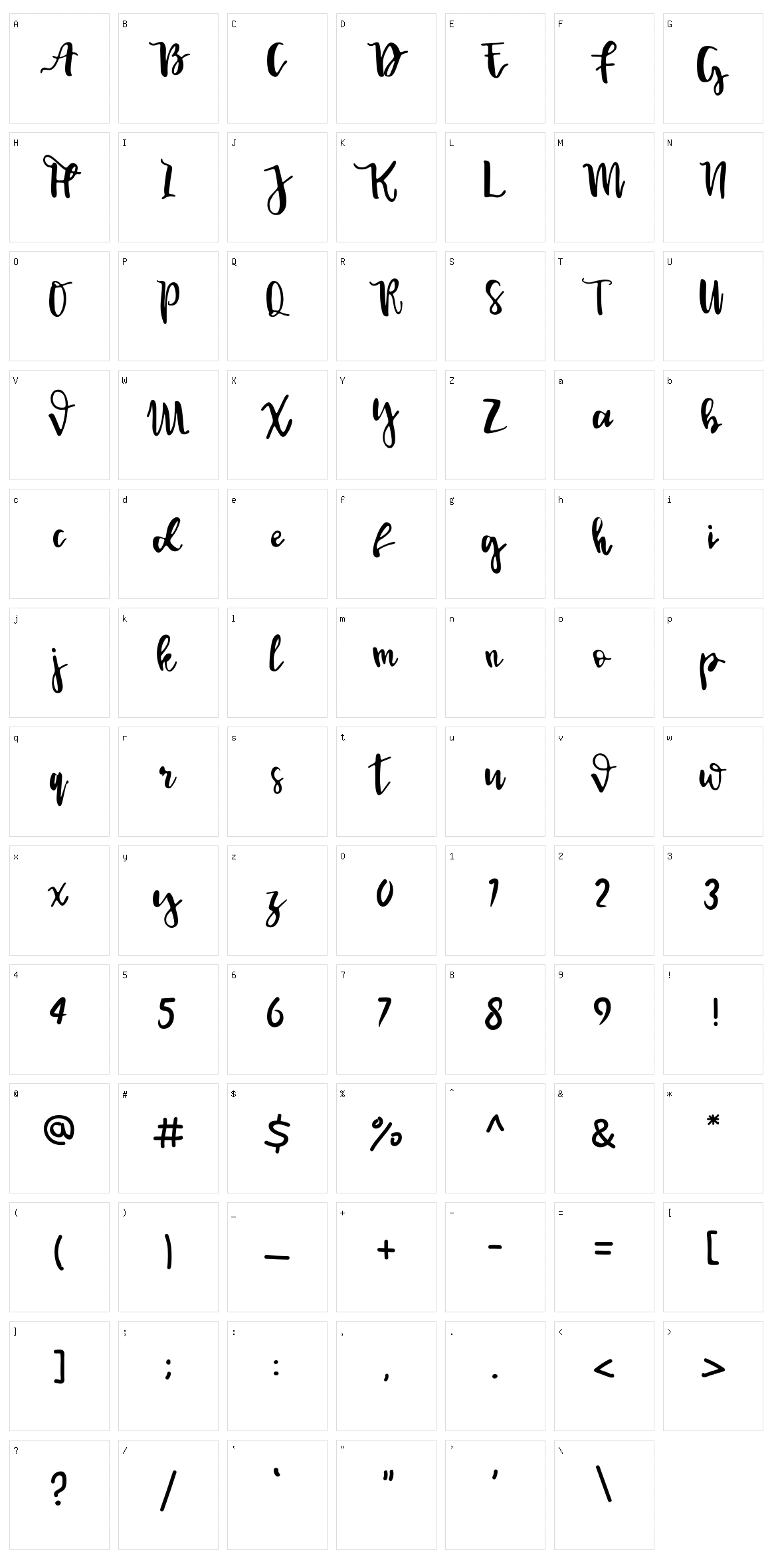 Syahara Character Set