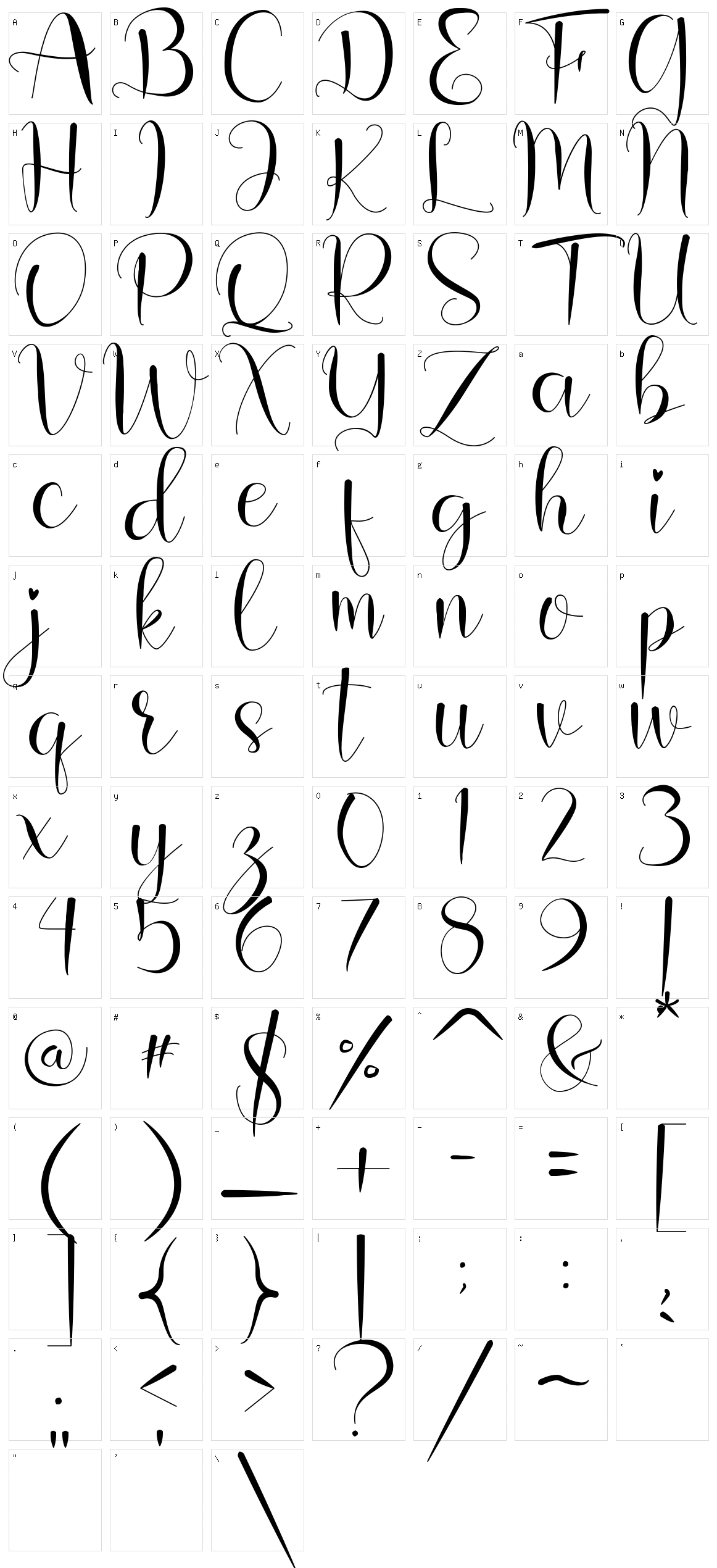 Sylvia Character Set