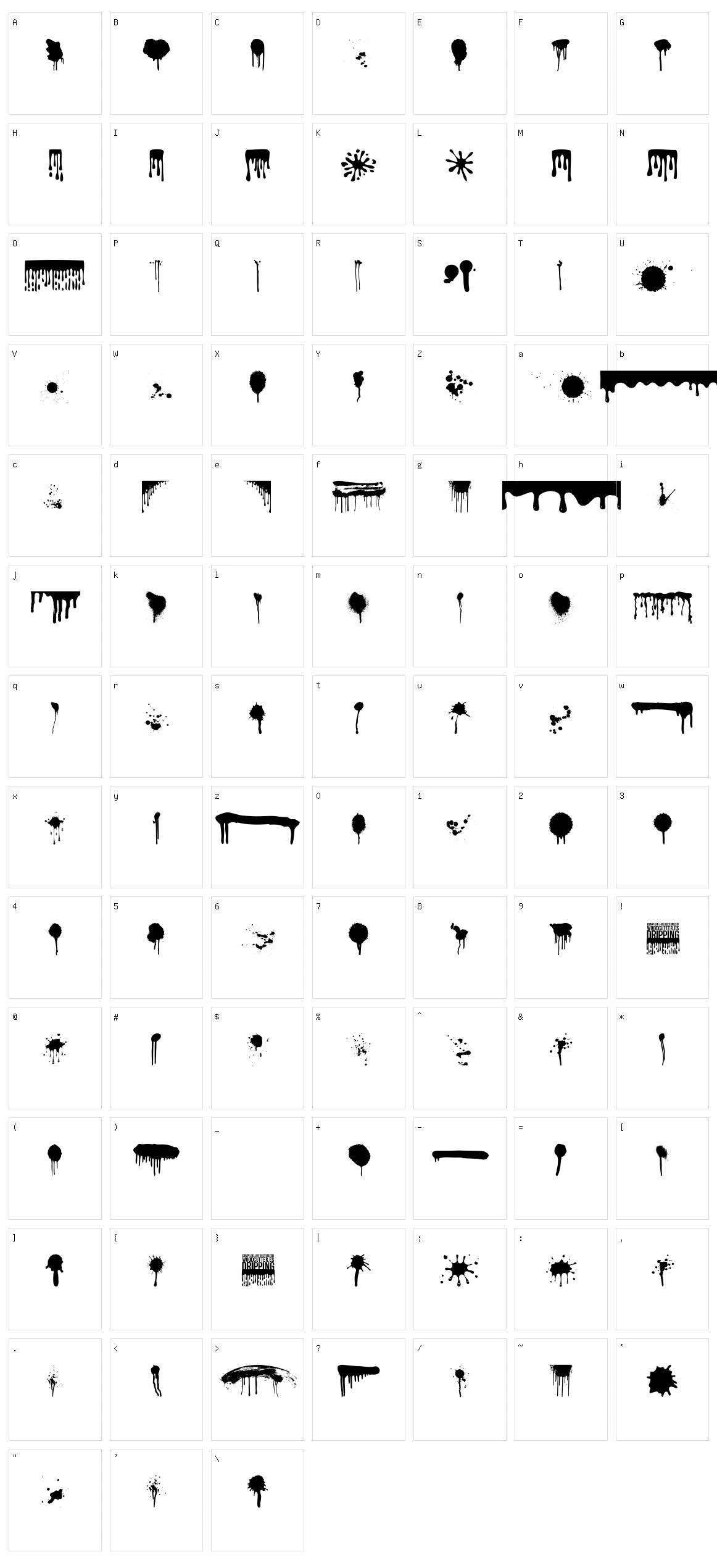 Dripping Character Set
