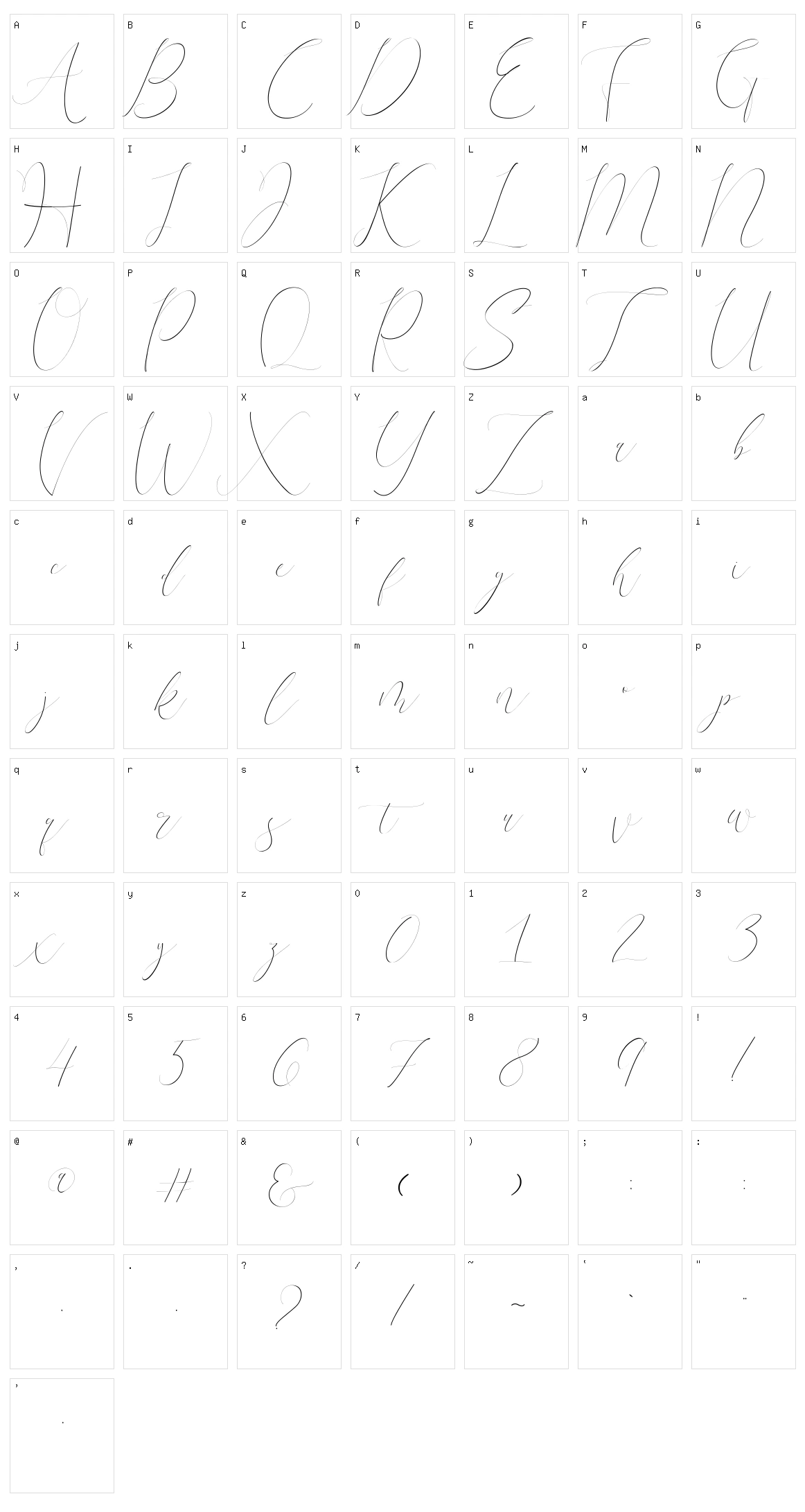 Terranika Character Set