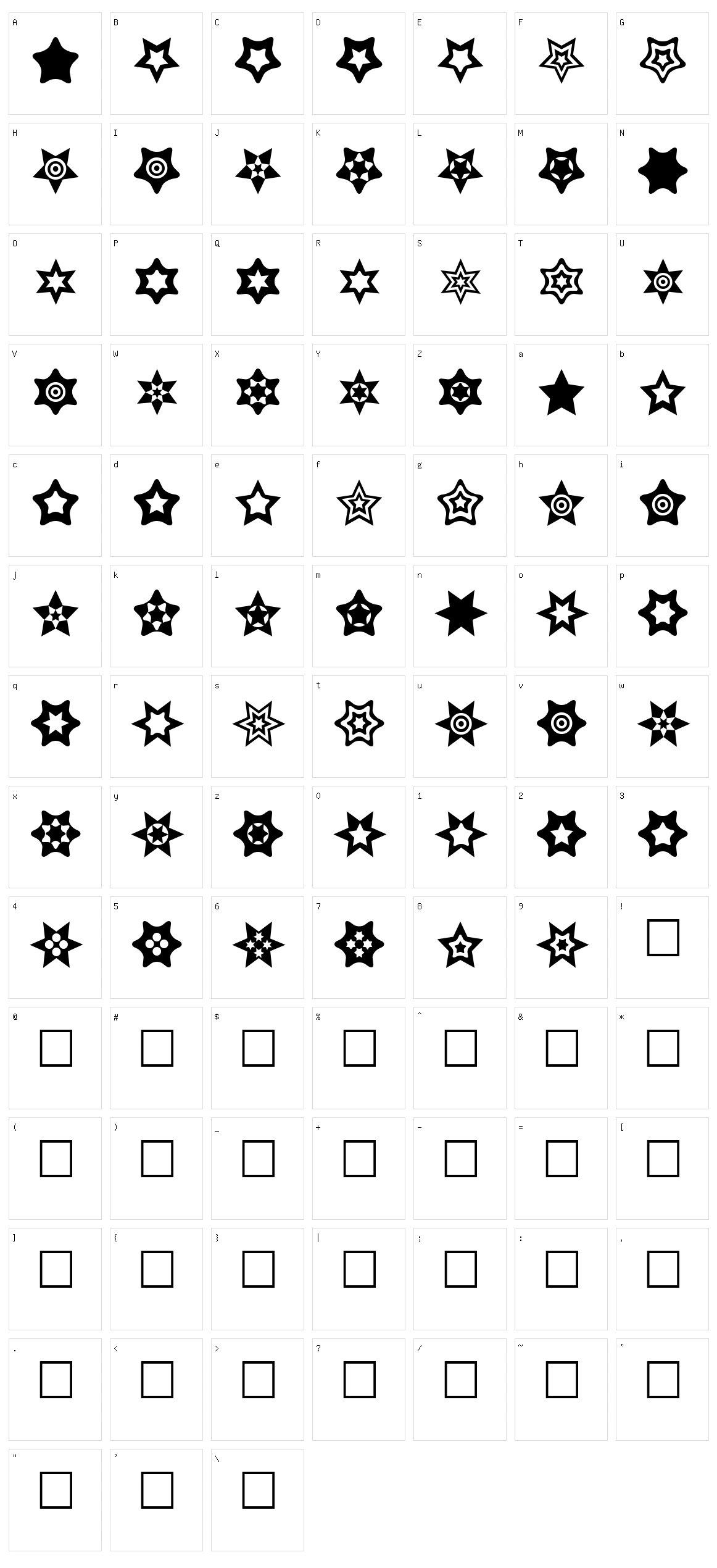 Star Things Character Set