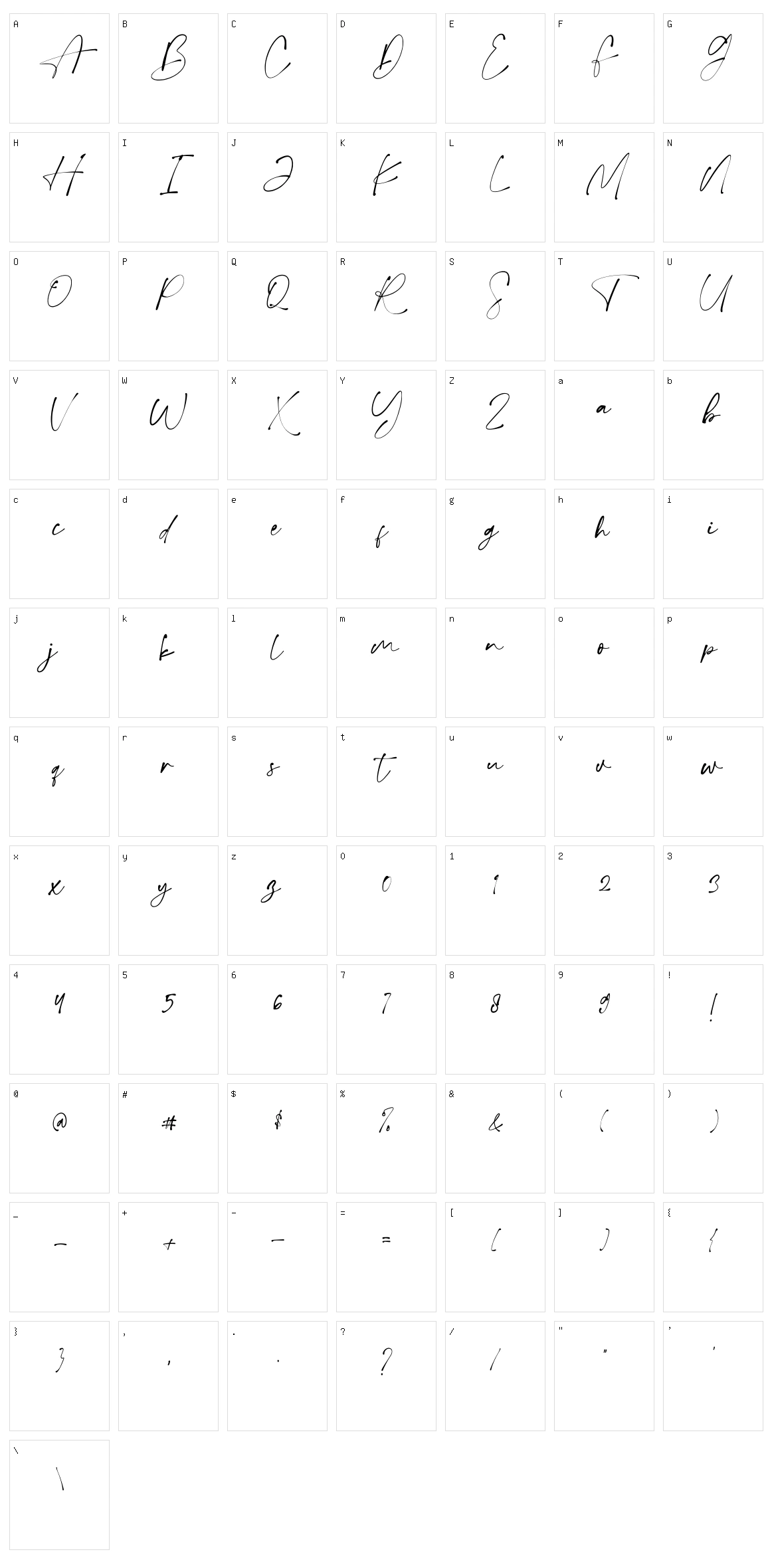 Theloved Character Set