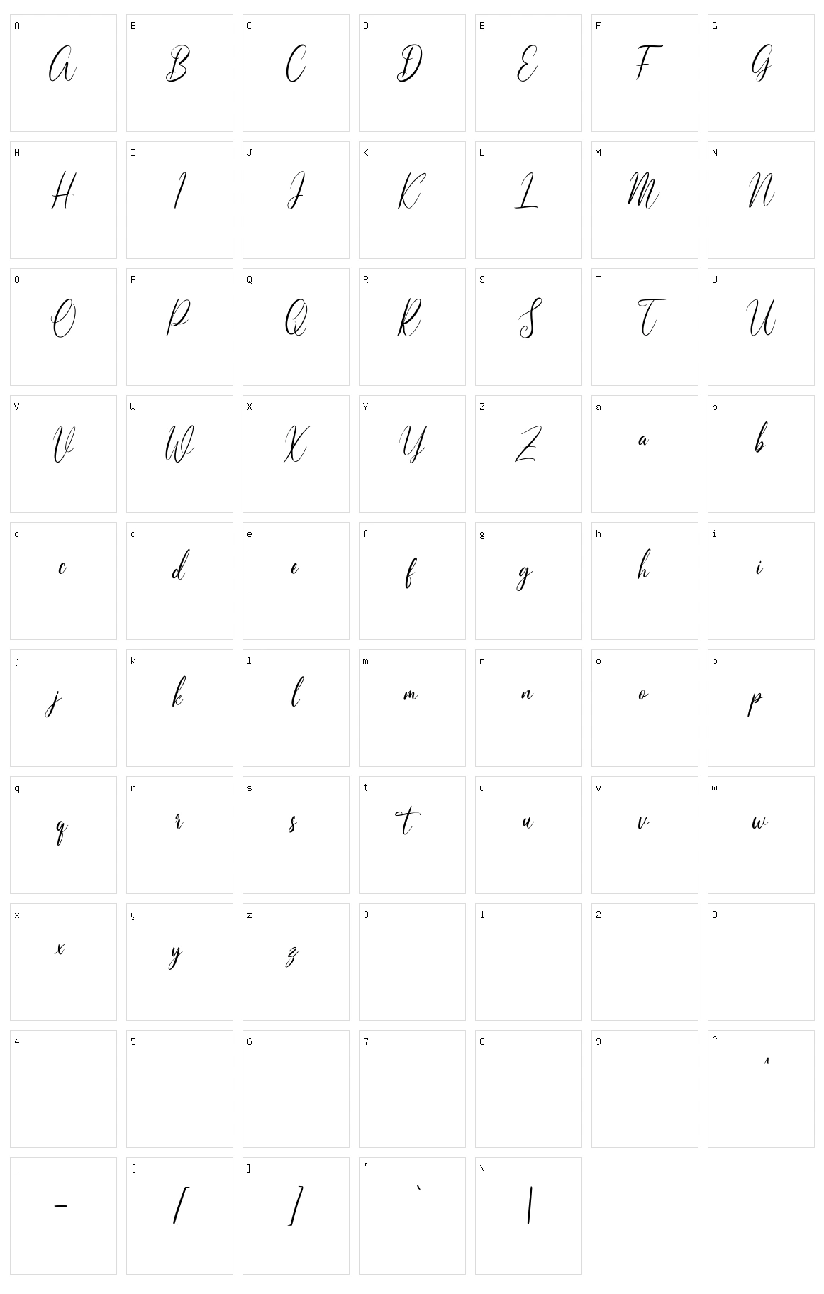 Tiffanka Character Set