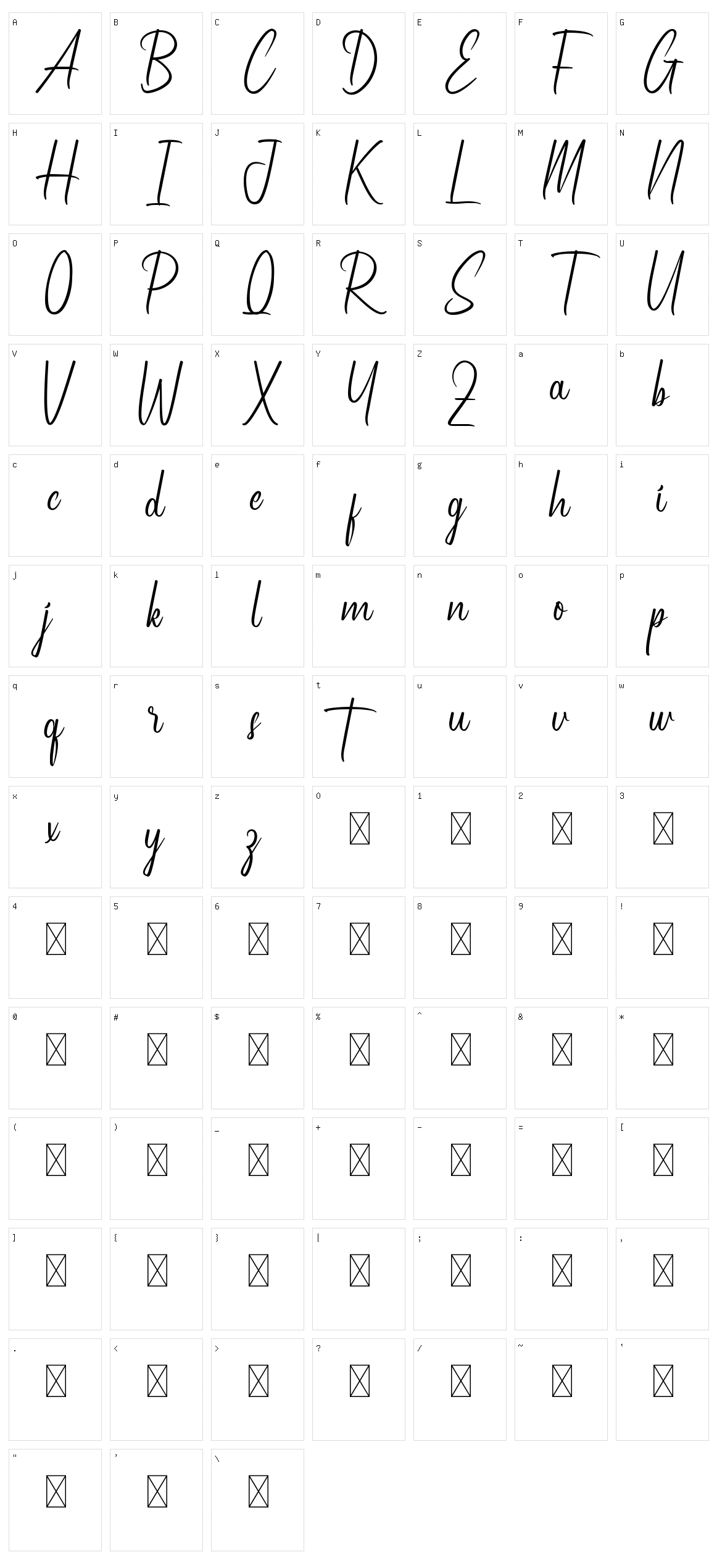 Uniontown Character Set