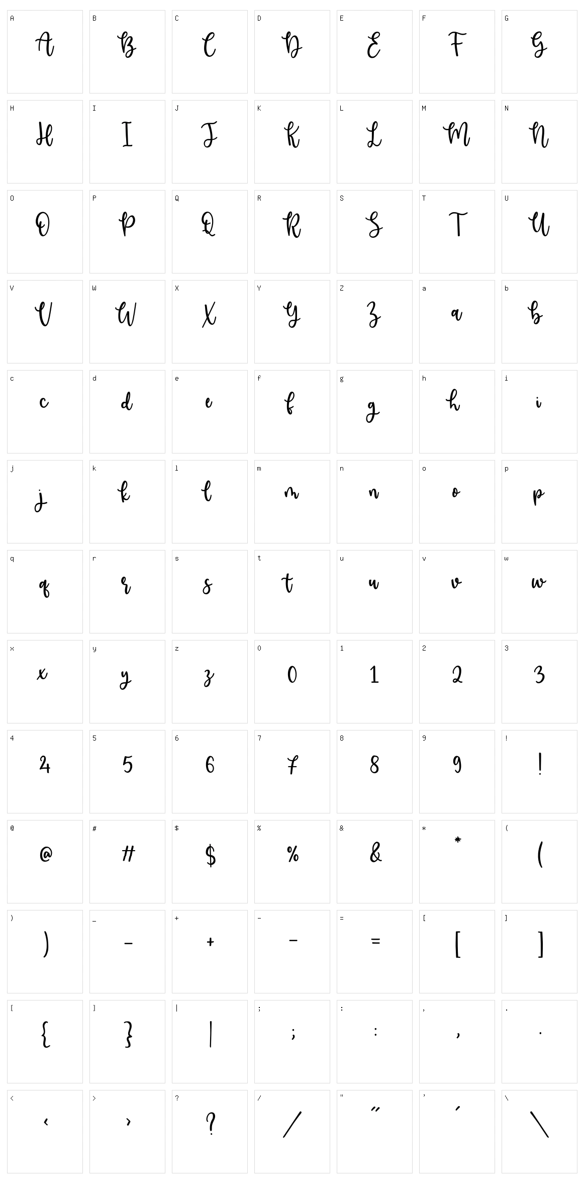 Valemon Character Set