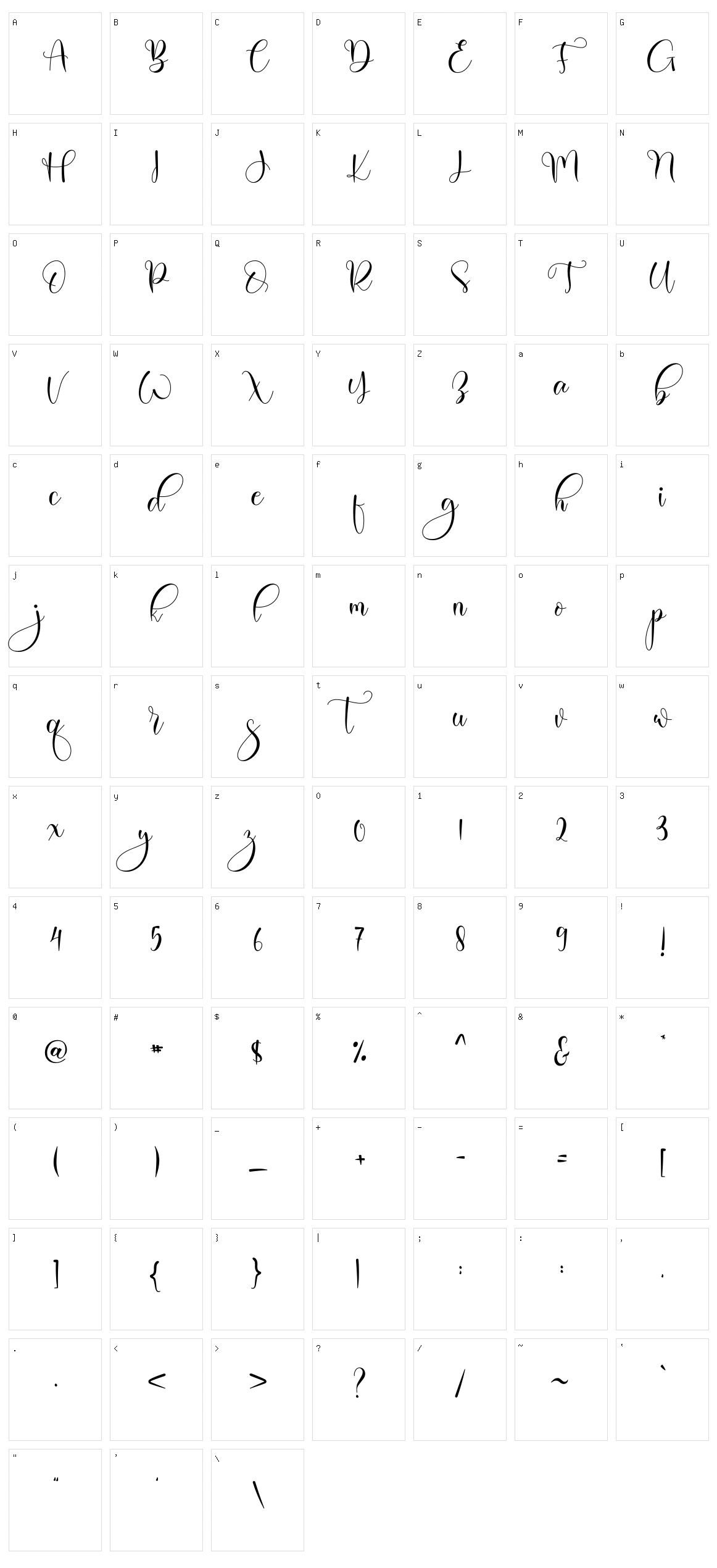 Valeyola Character Set