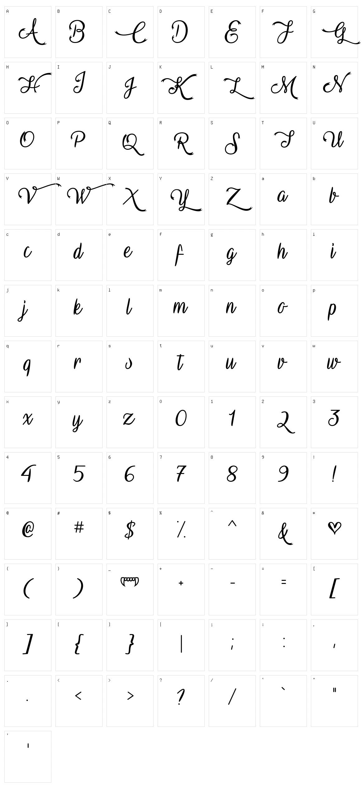 Vampire Calligraphy Character Set