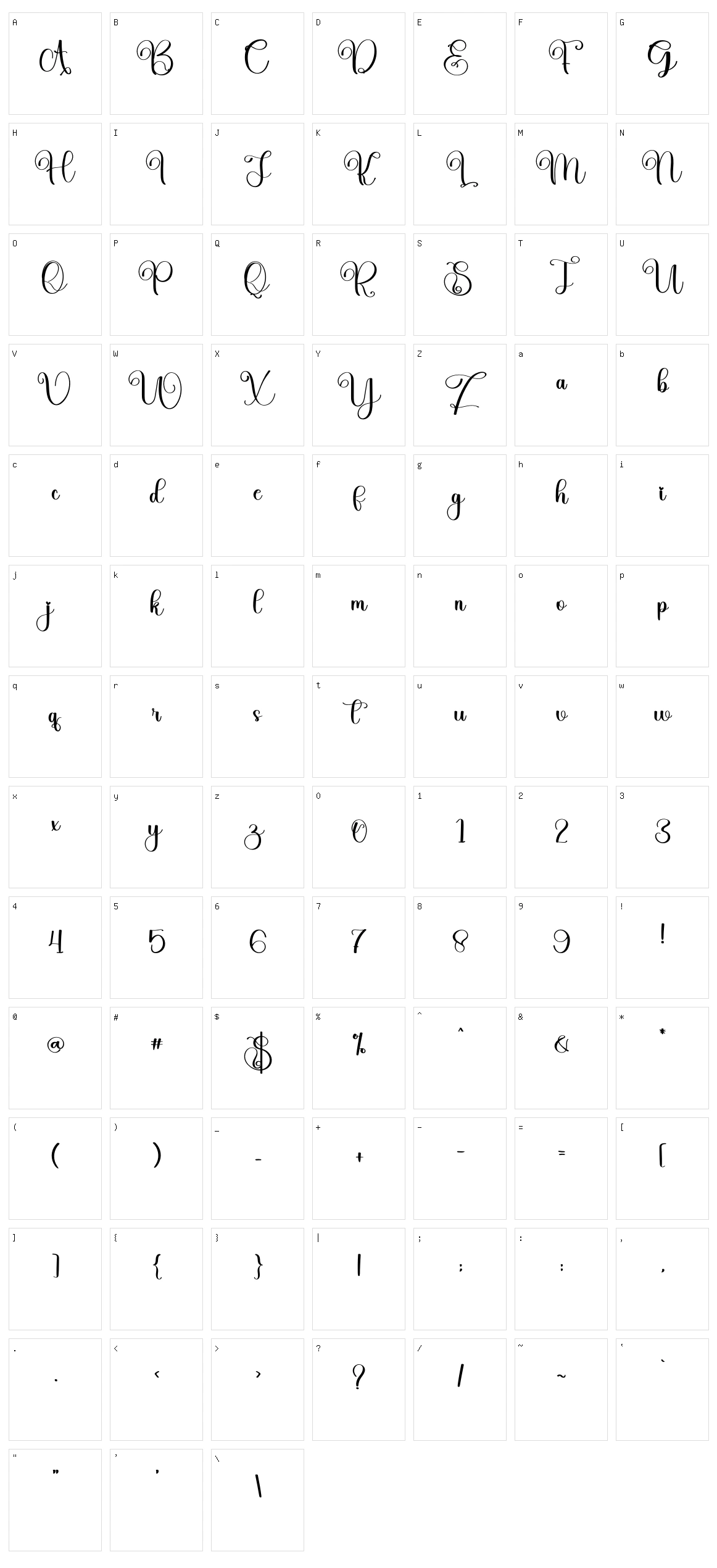 Vanilla Character Set