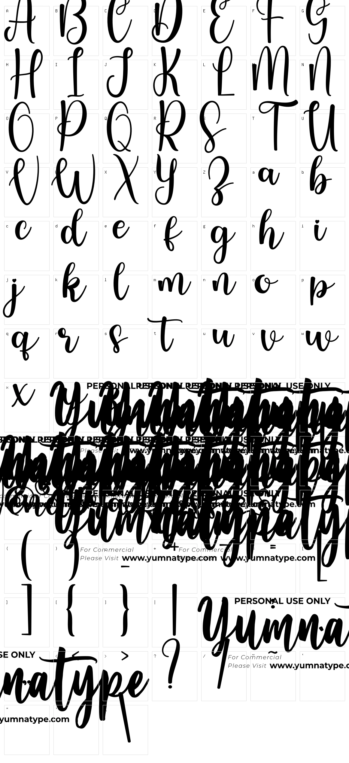 Vendora Rossie Character Set