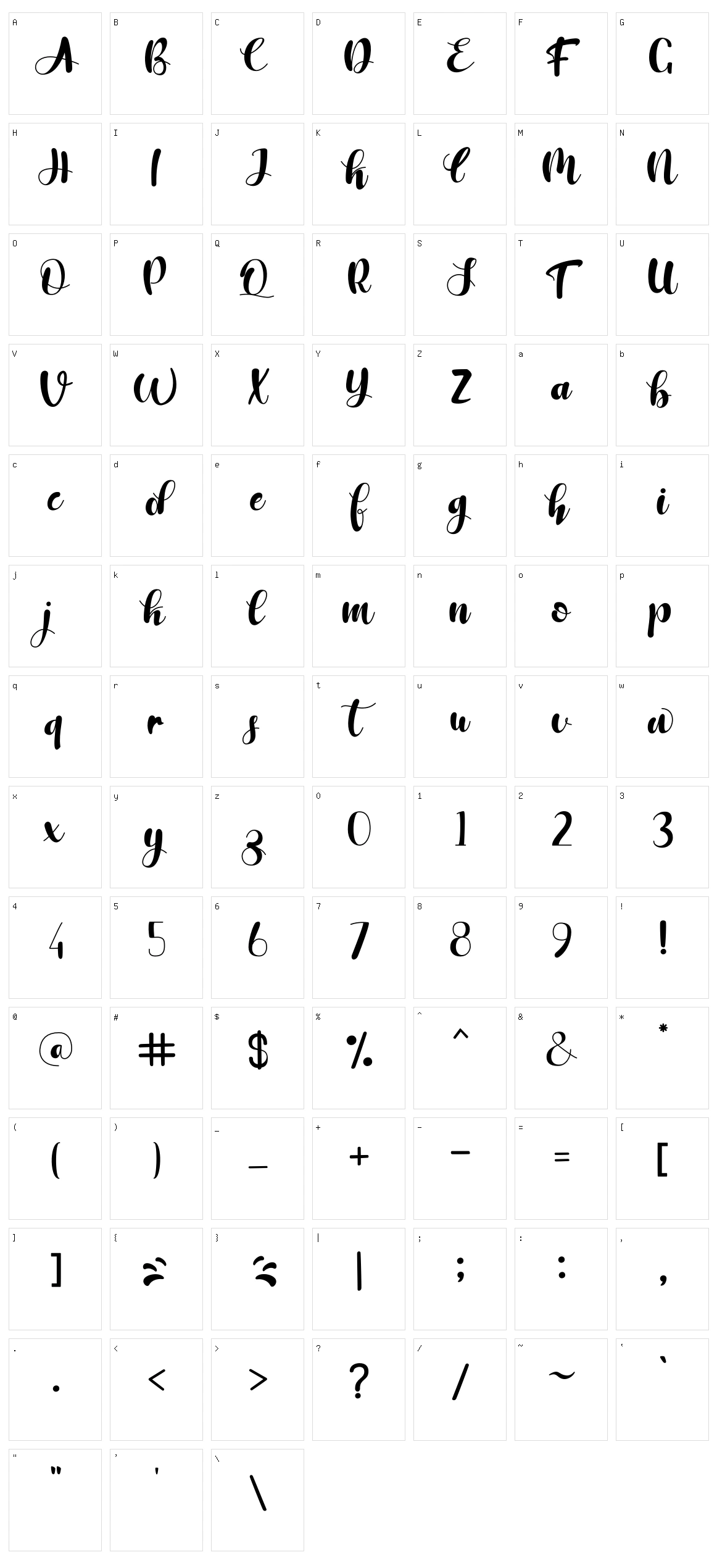 Victoria Melody Character Set