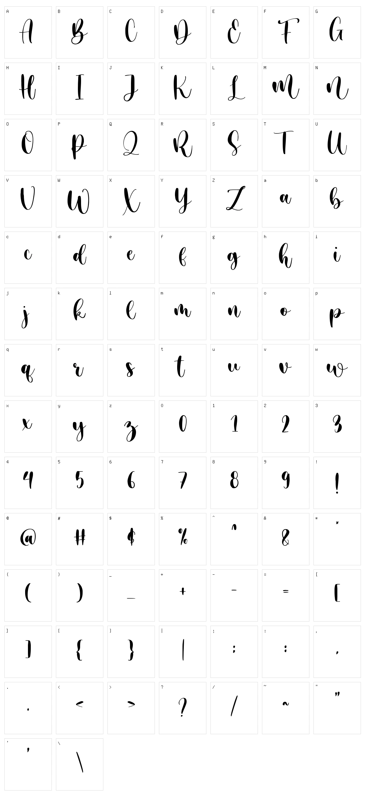 Warmesty Character Set