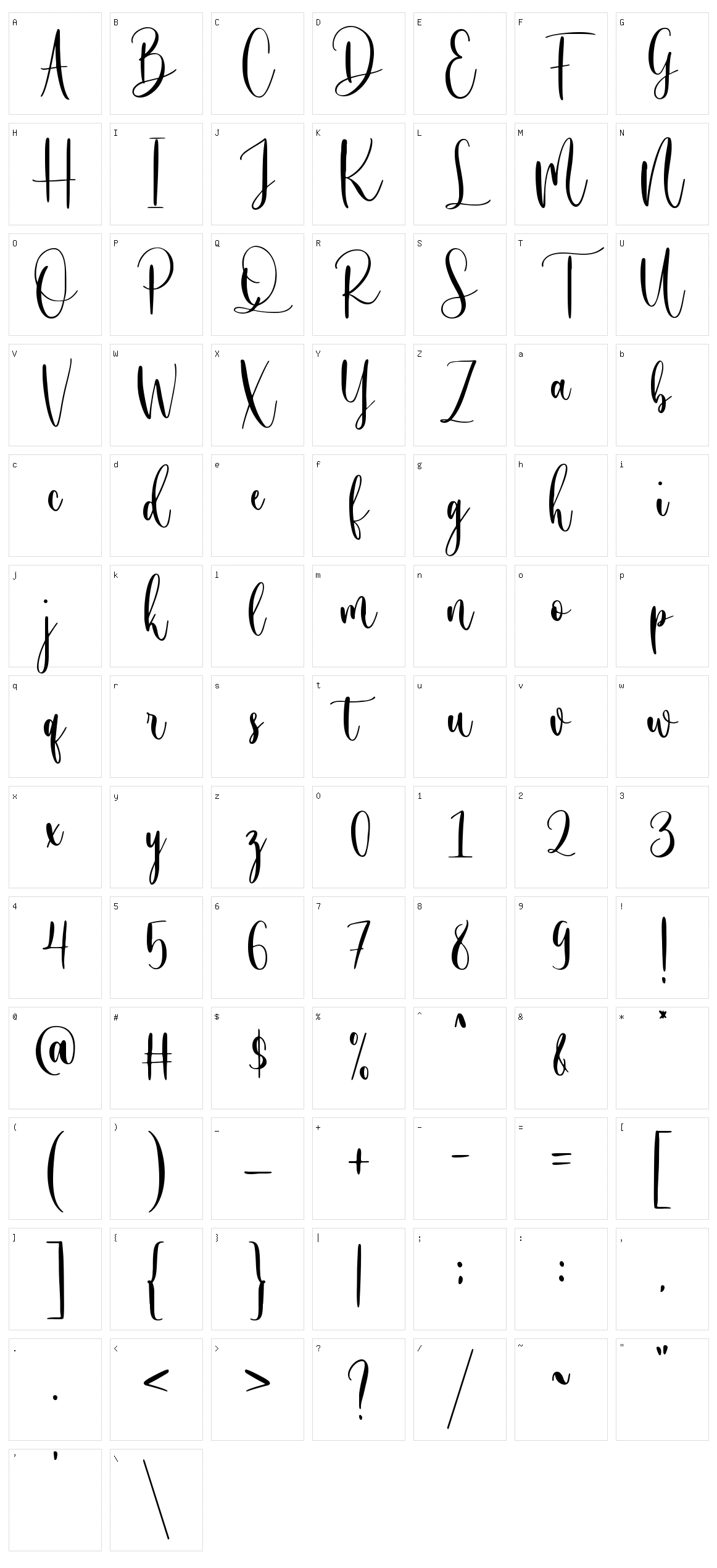 Winterhome Character Set