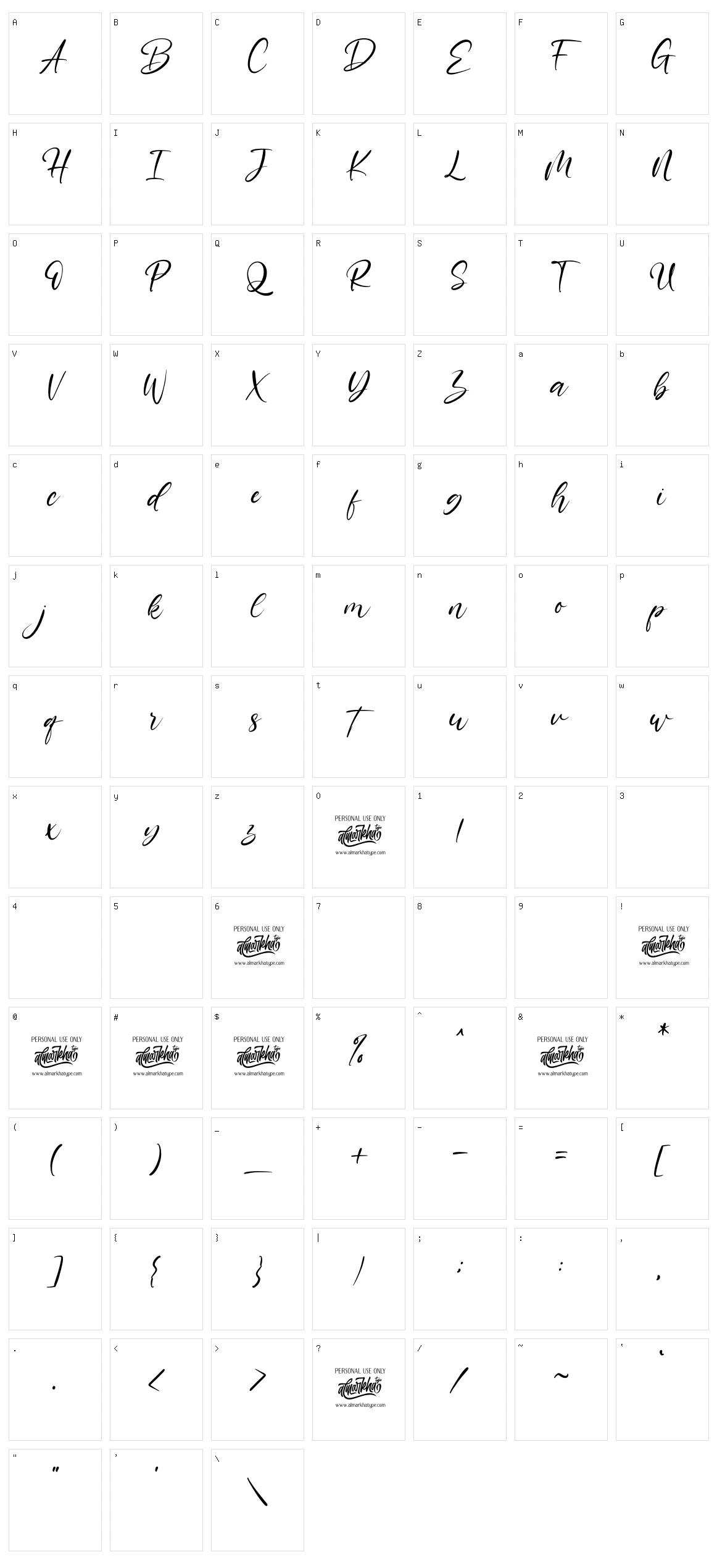 Winterline Character Set