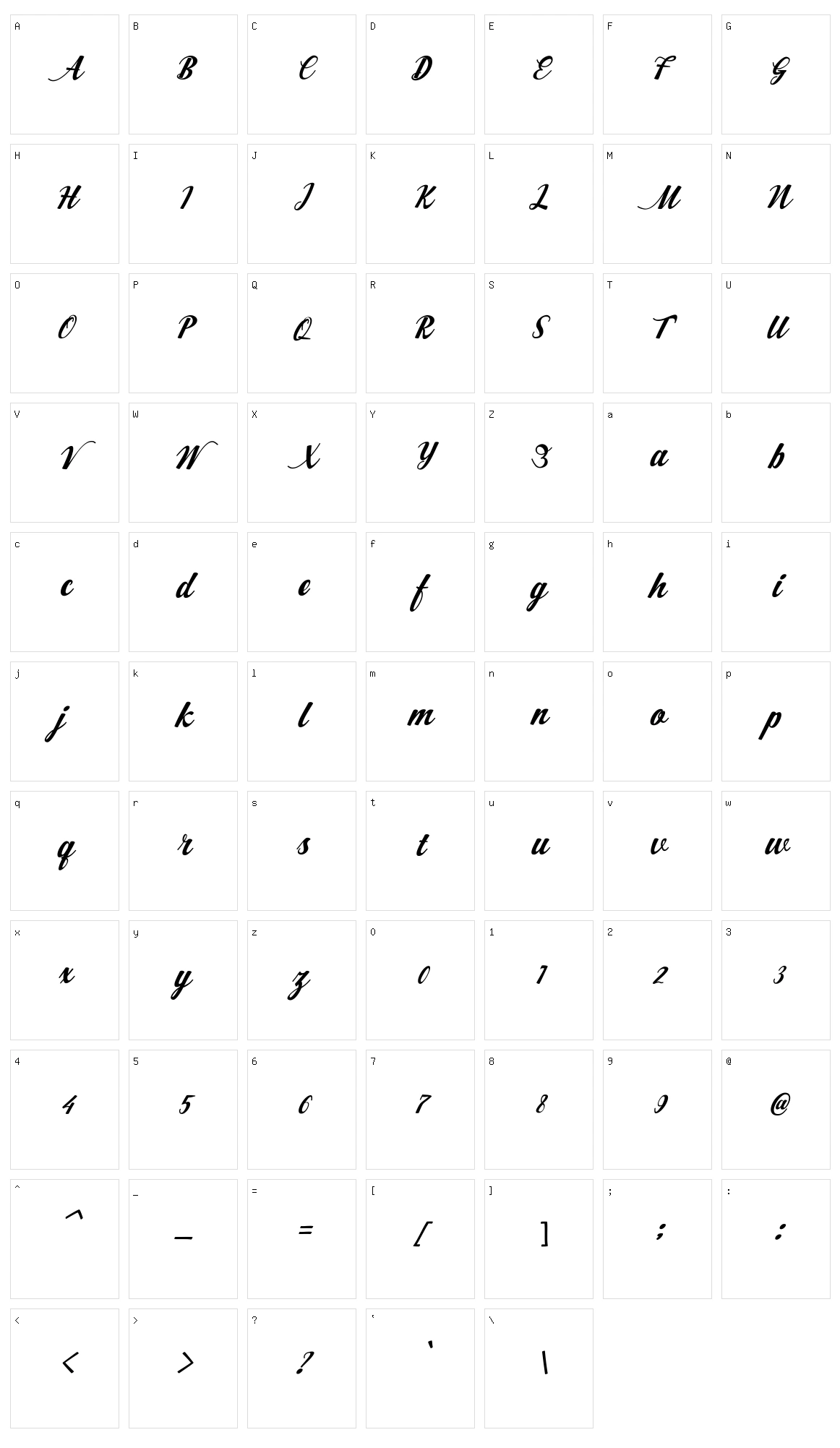 Workside Slant Character Set