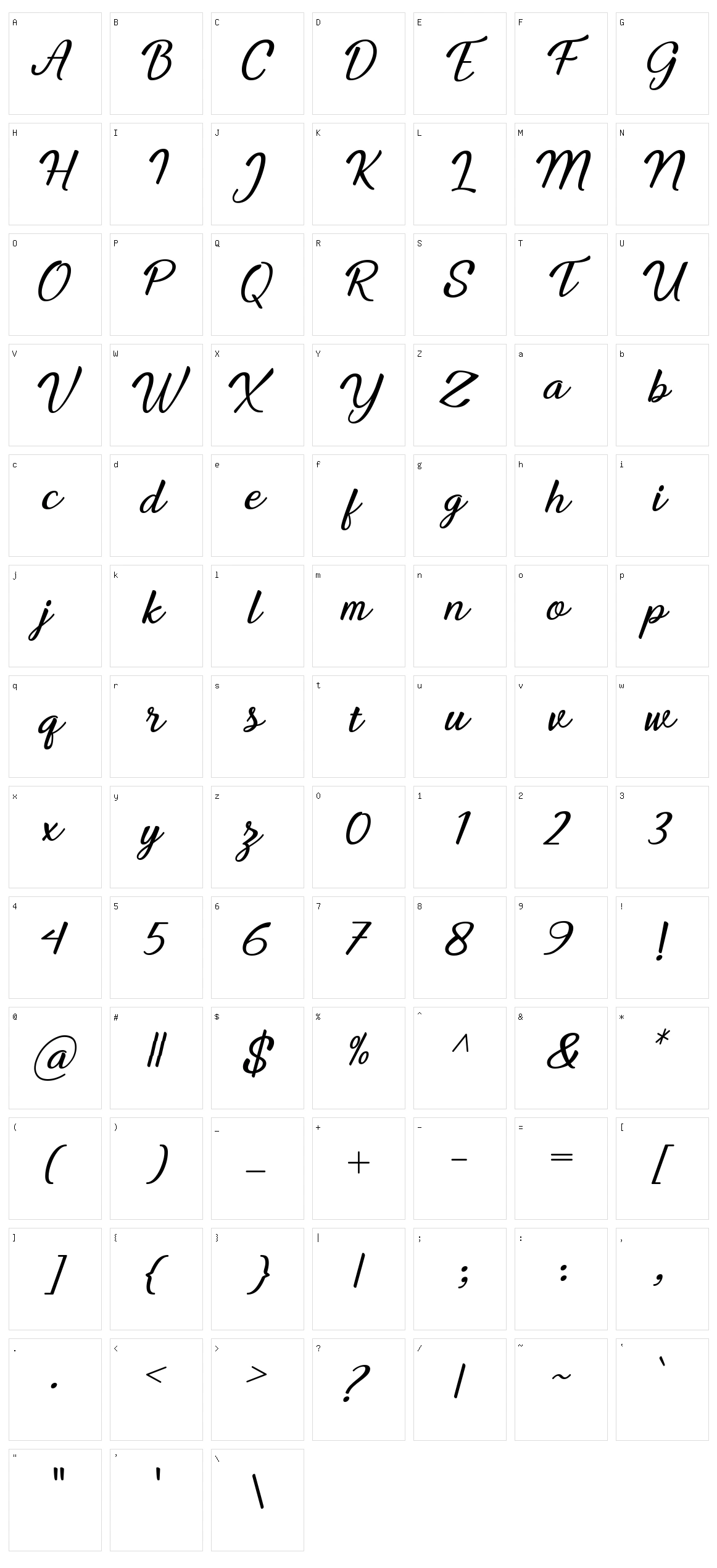 Yuliya Character Set