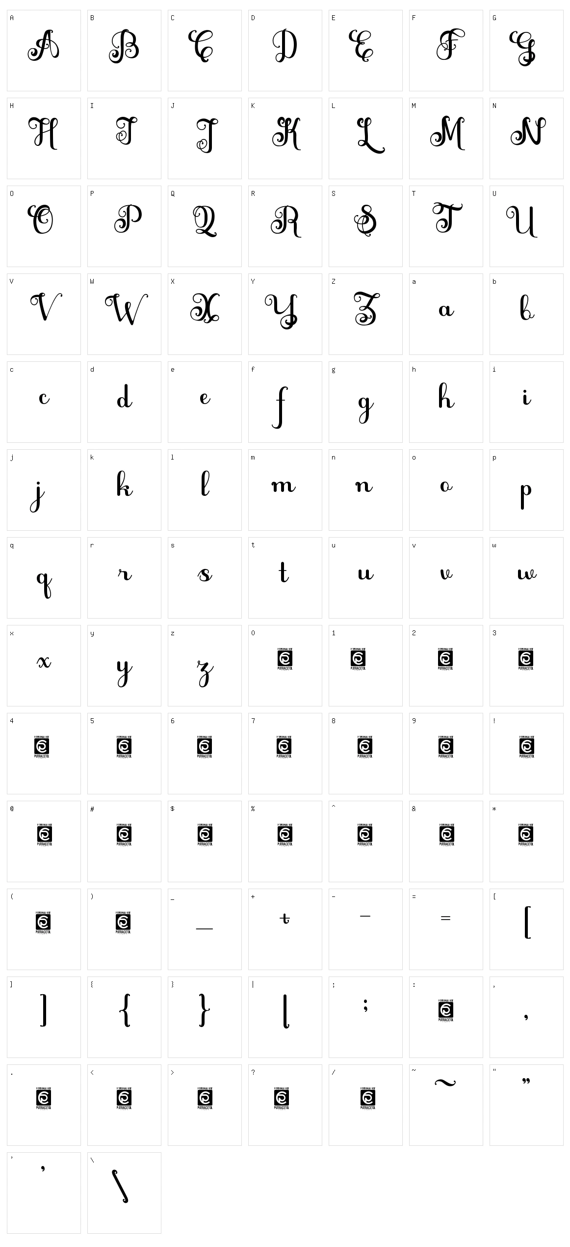 Zahiya Character Set