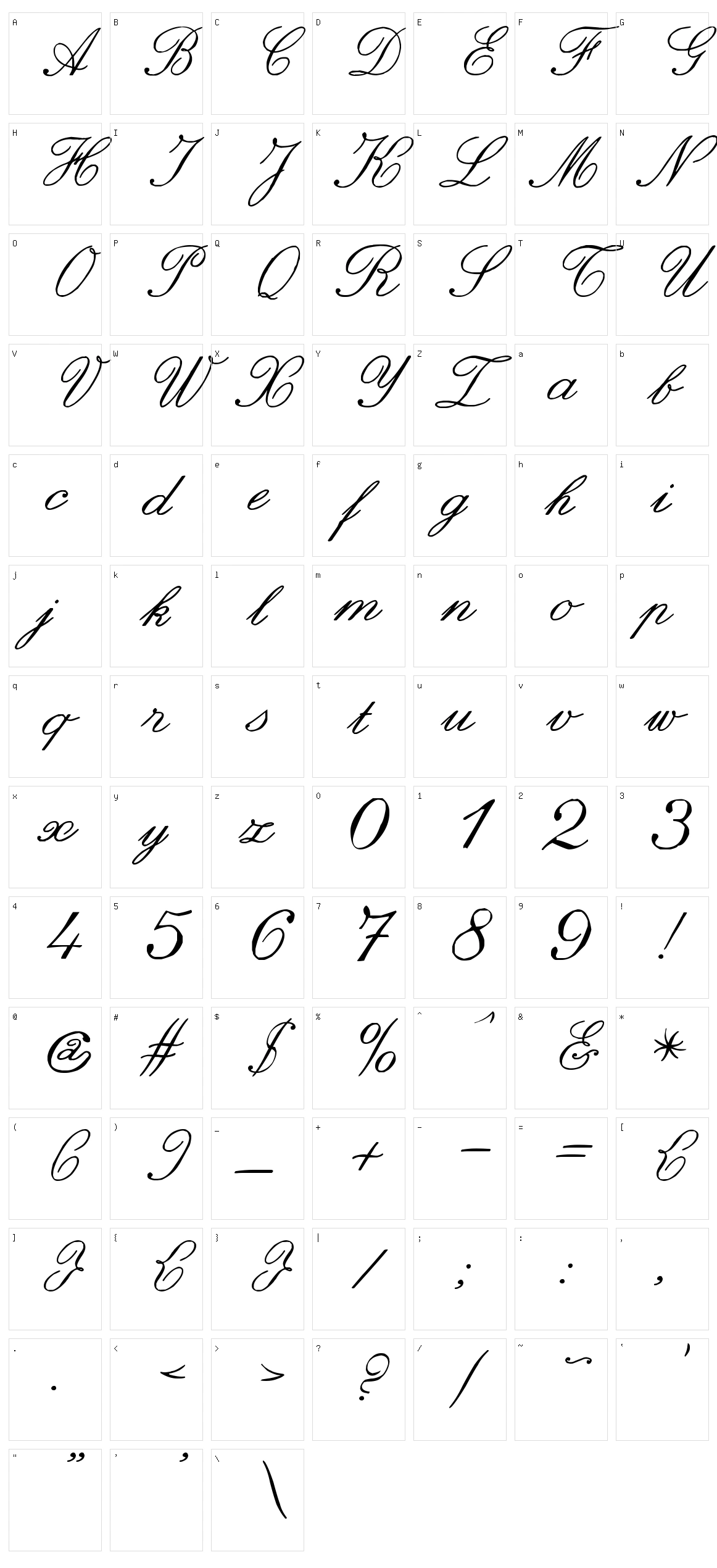 zai Italic Hand Calligraphy Character Set
