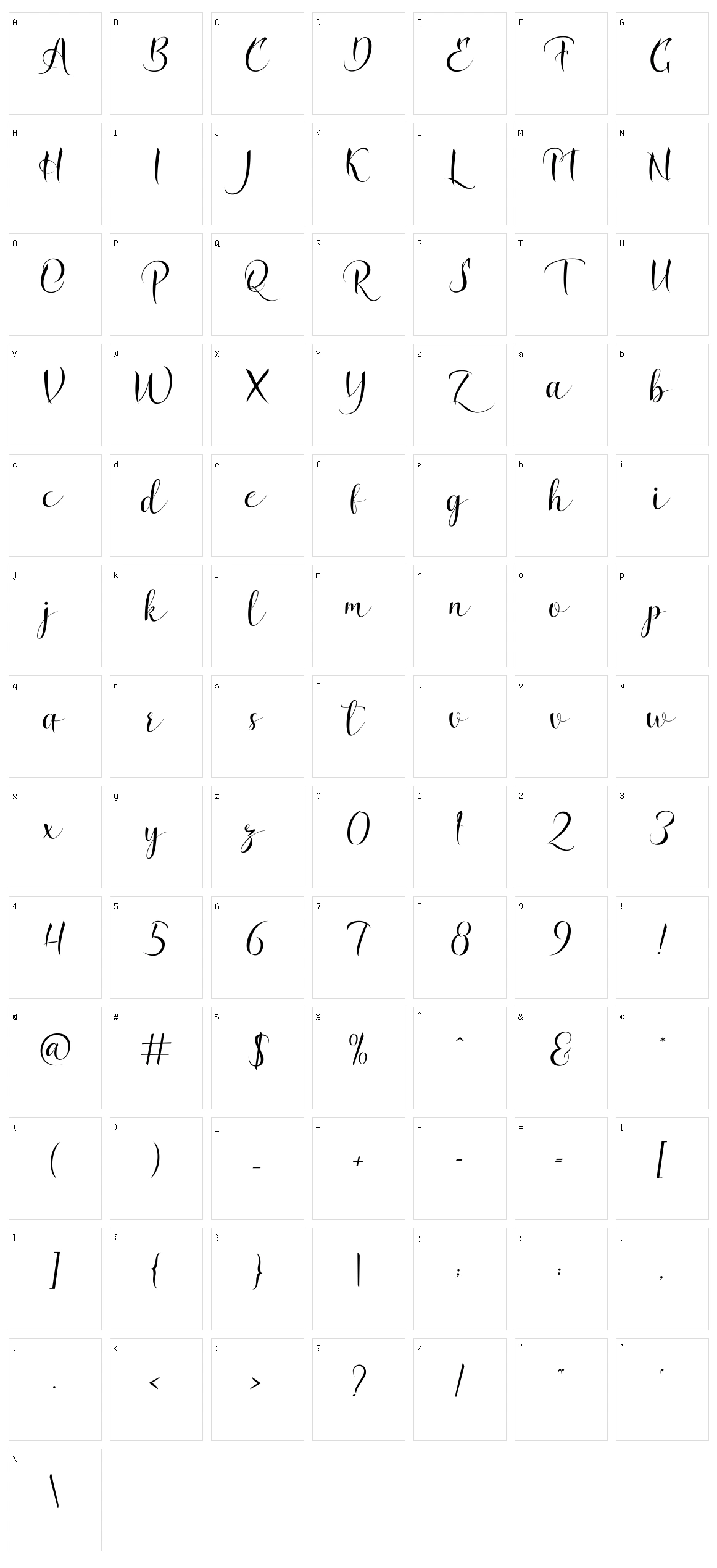 Zalika Character Set