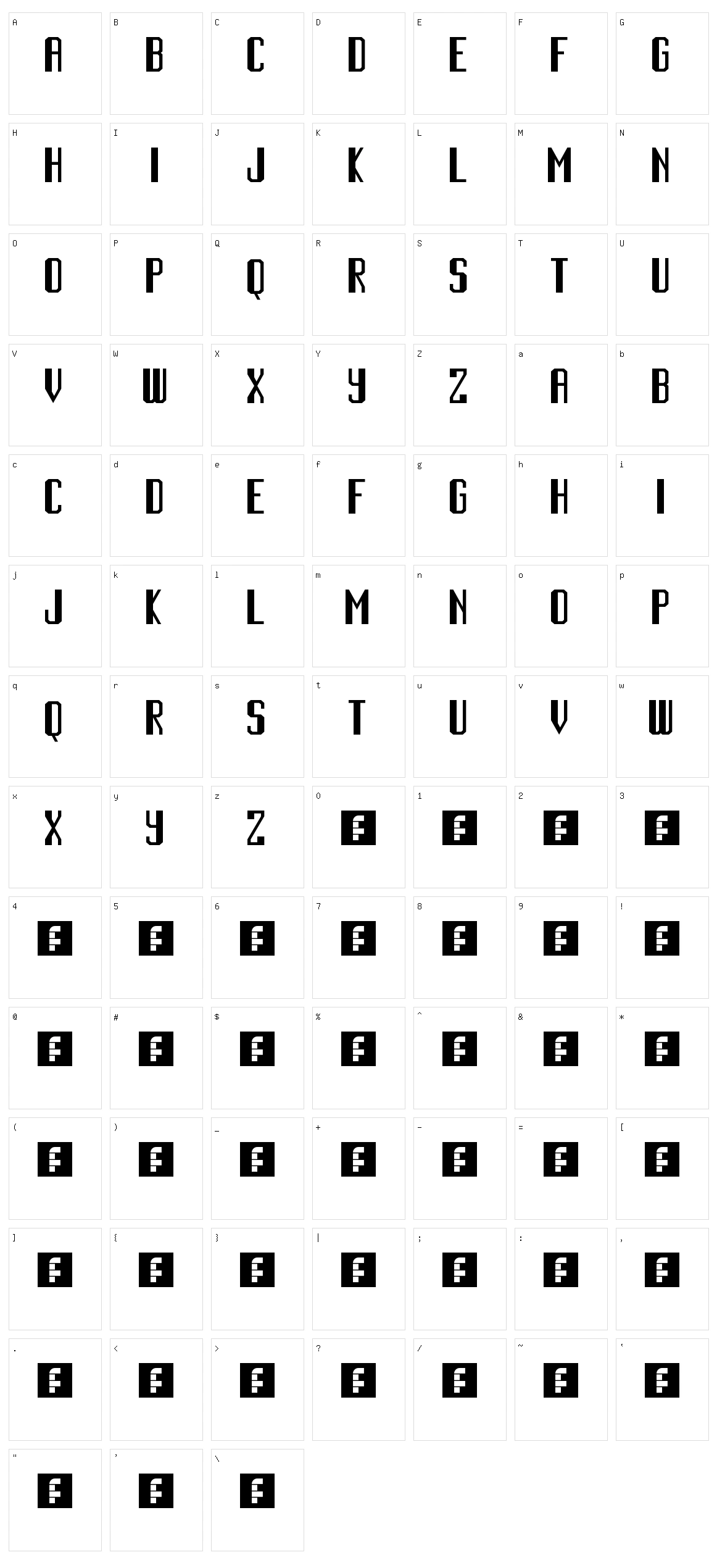 Cinematic Language Character Set