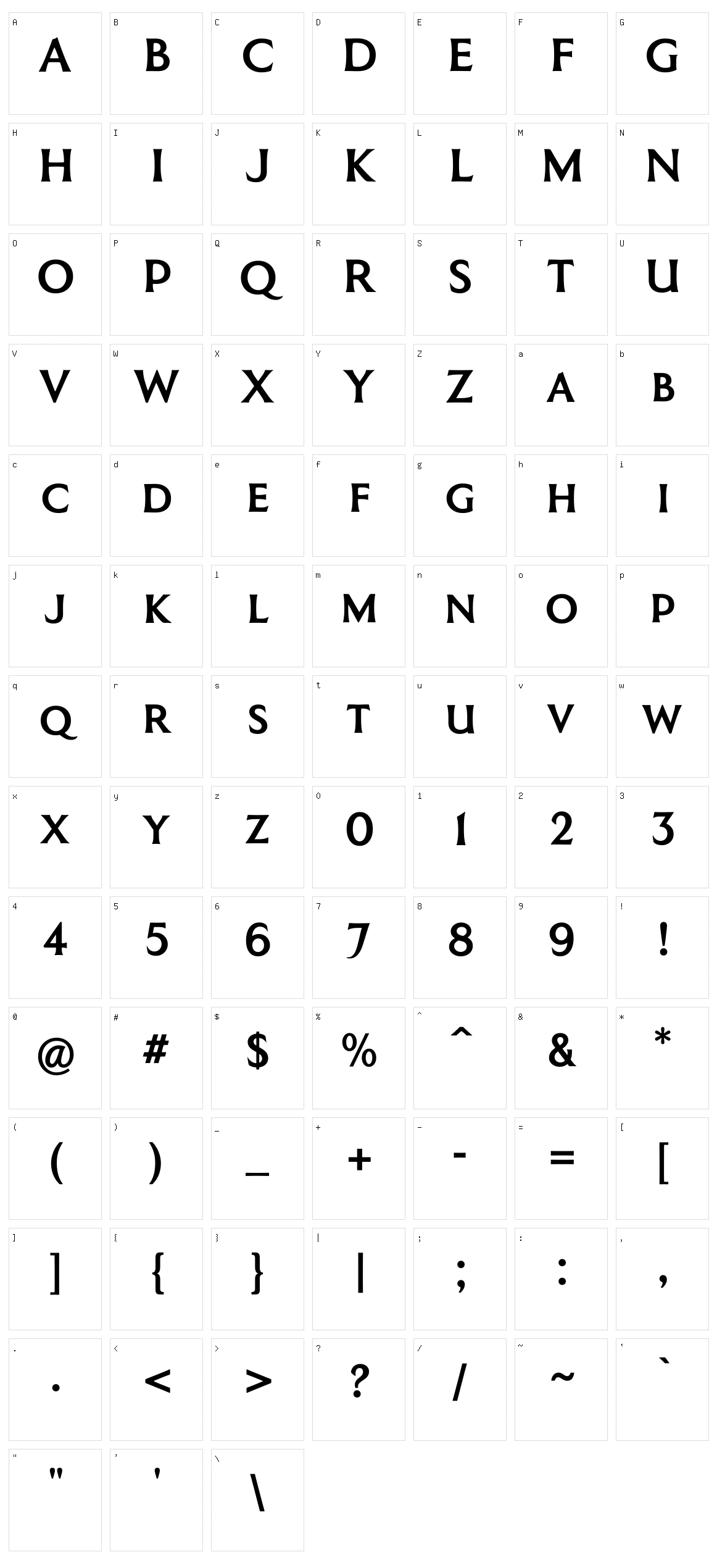 Coinage Caps Kruger Gray Character Set