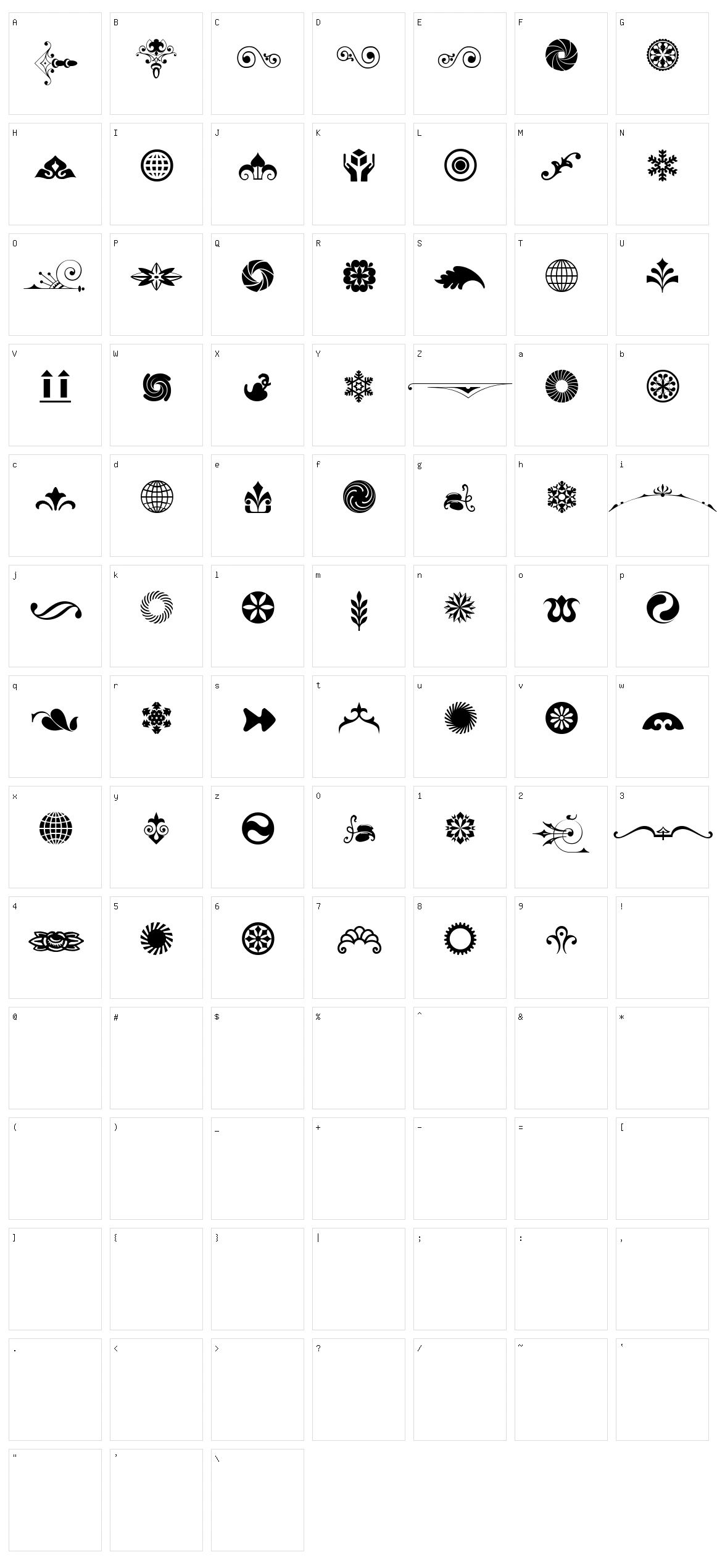 Cornucopia of Ornaments Three Character Set