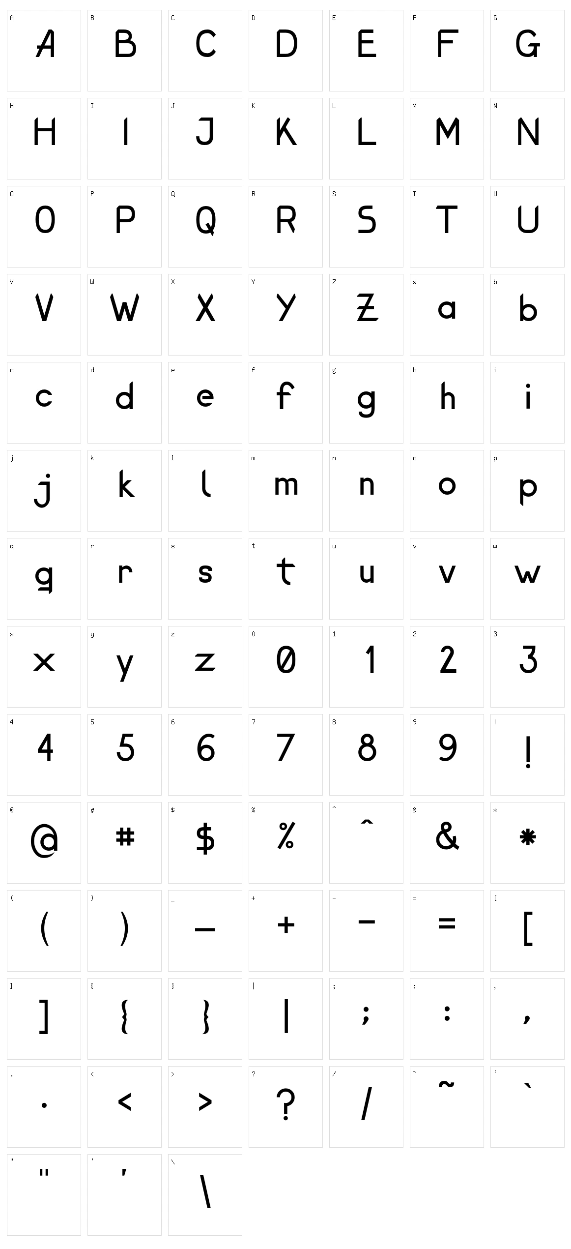 Elena Shine Character Set