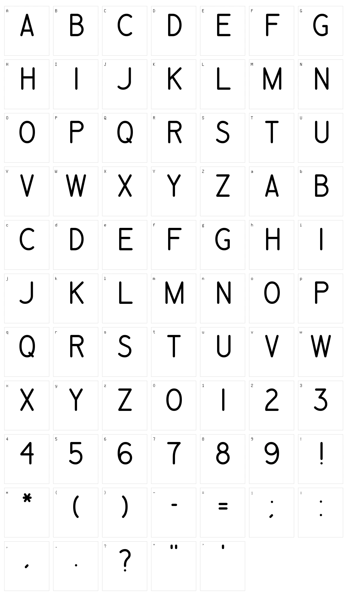 Engineering Plot Character Set