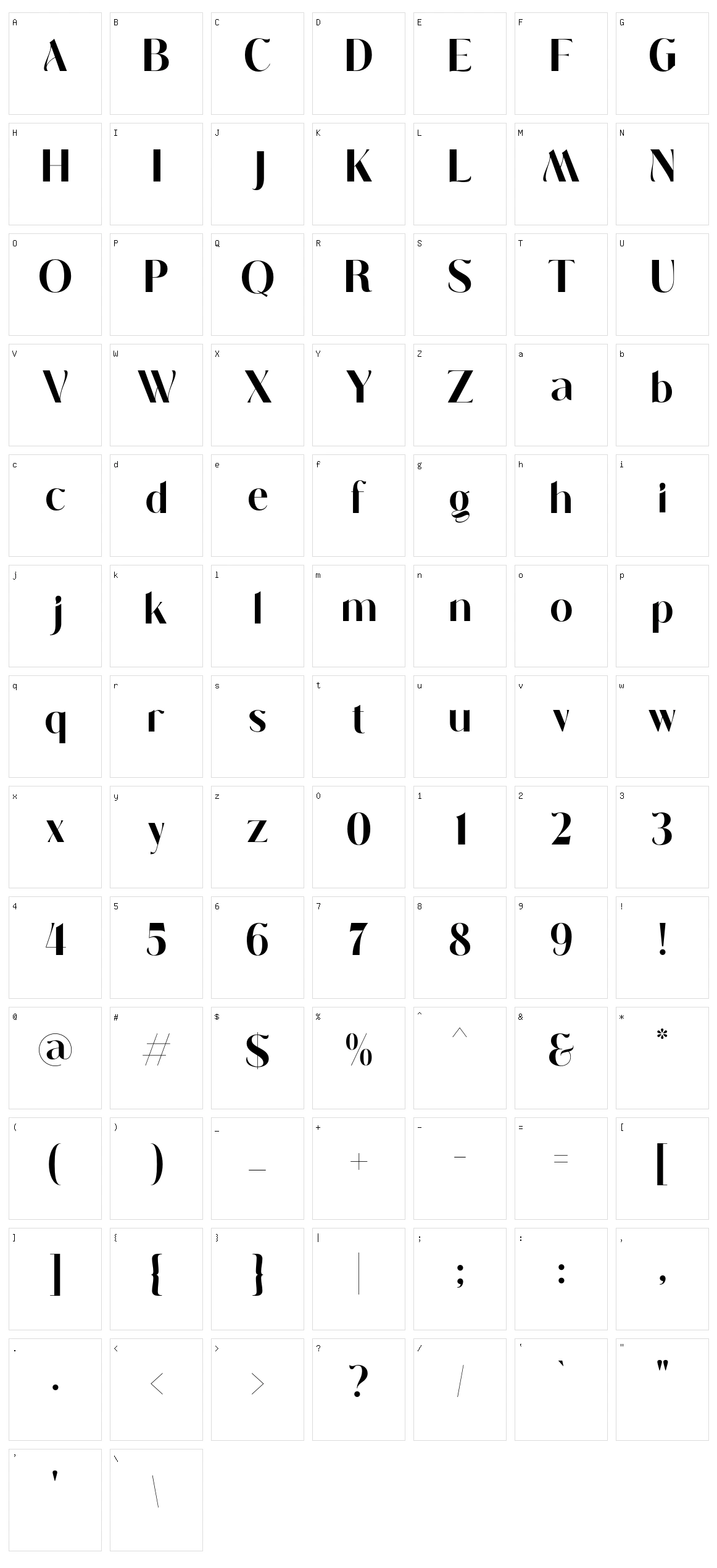 Enoway Character Set