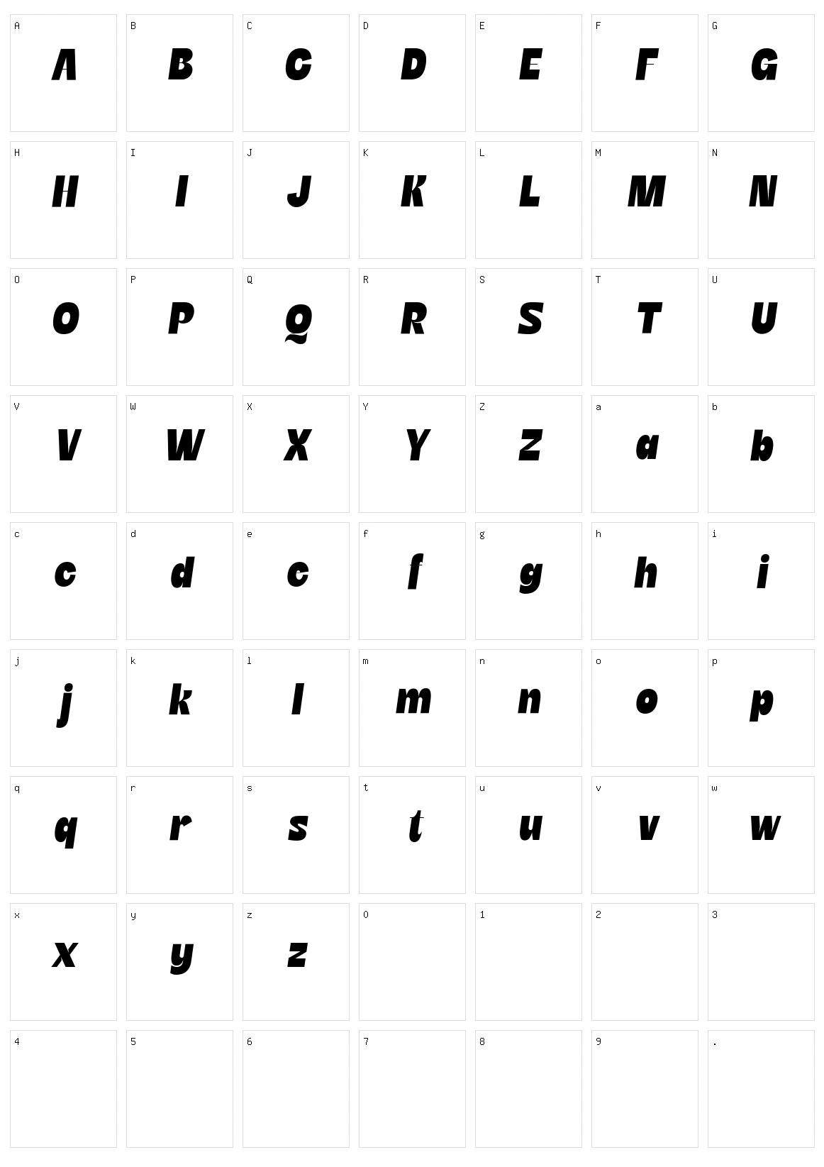 Etnier Character Set