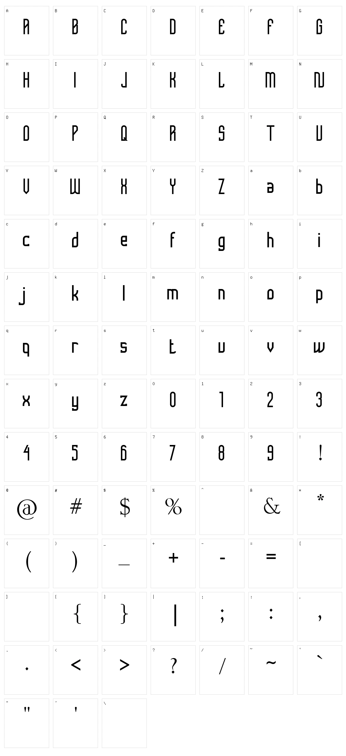 Femilia Character Set