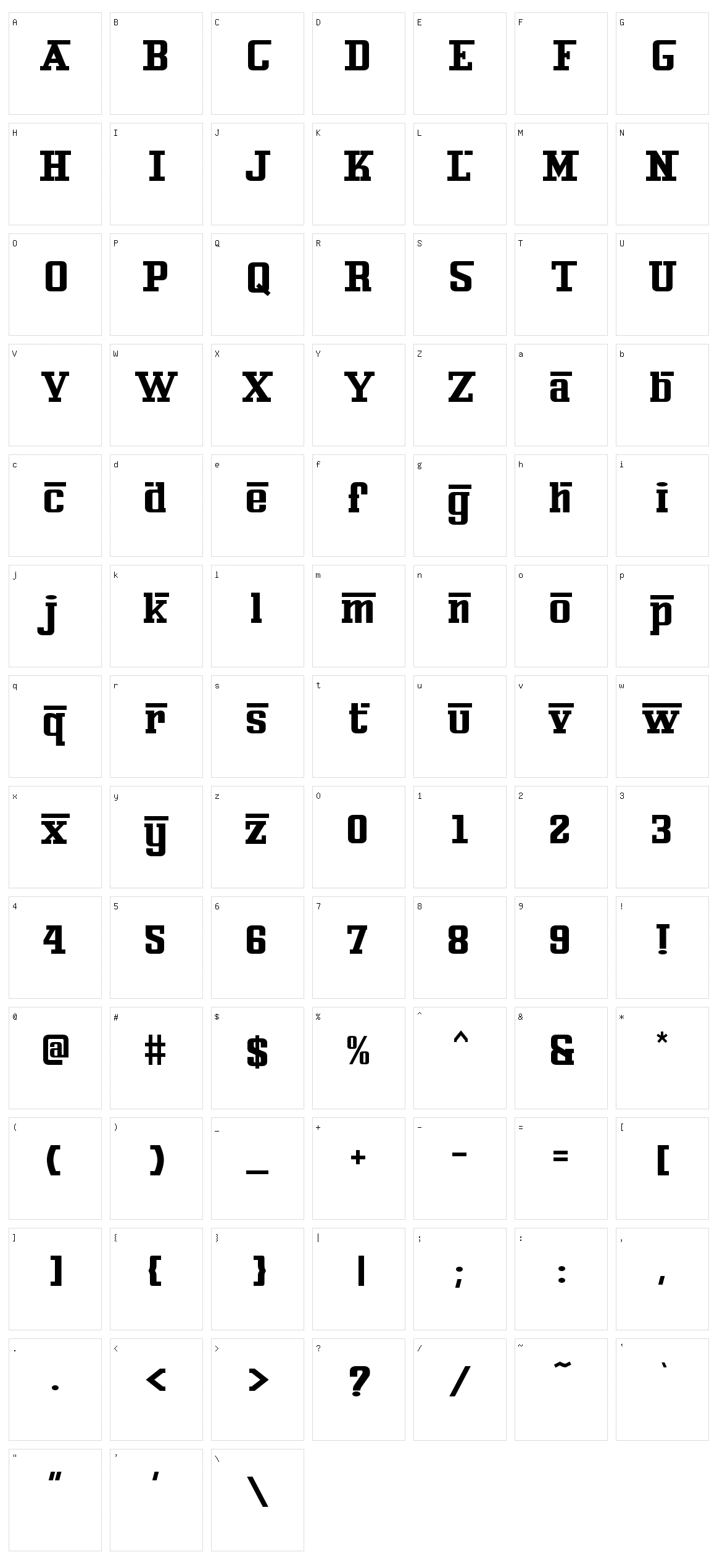 Ferro Rosso Character Set