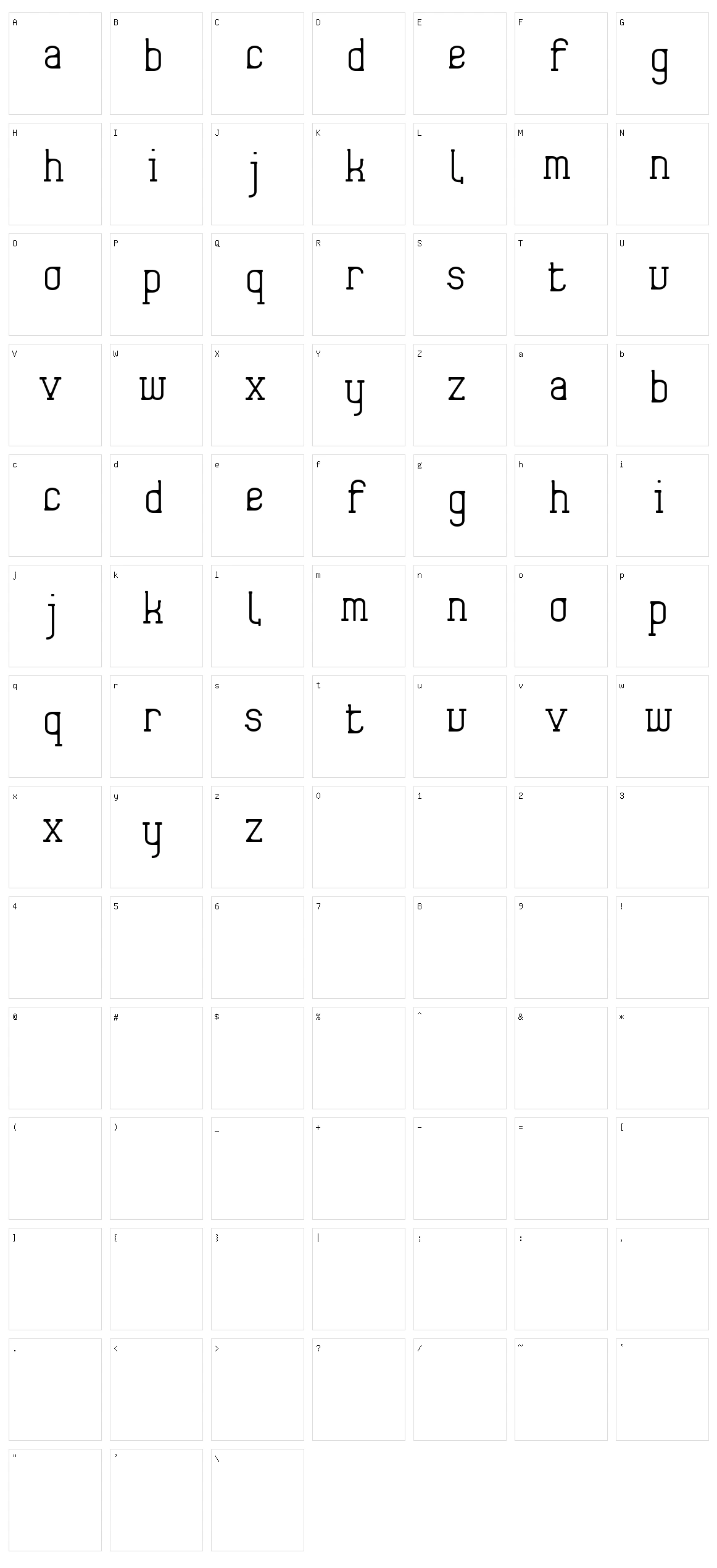 Frida01 Character Set