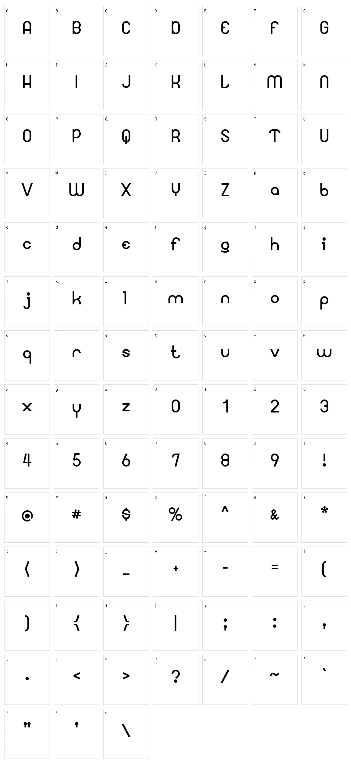 Googee Character Set