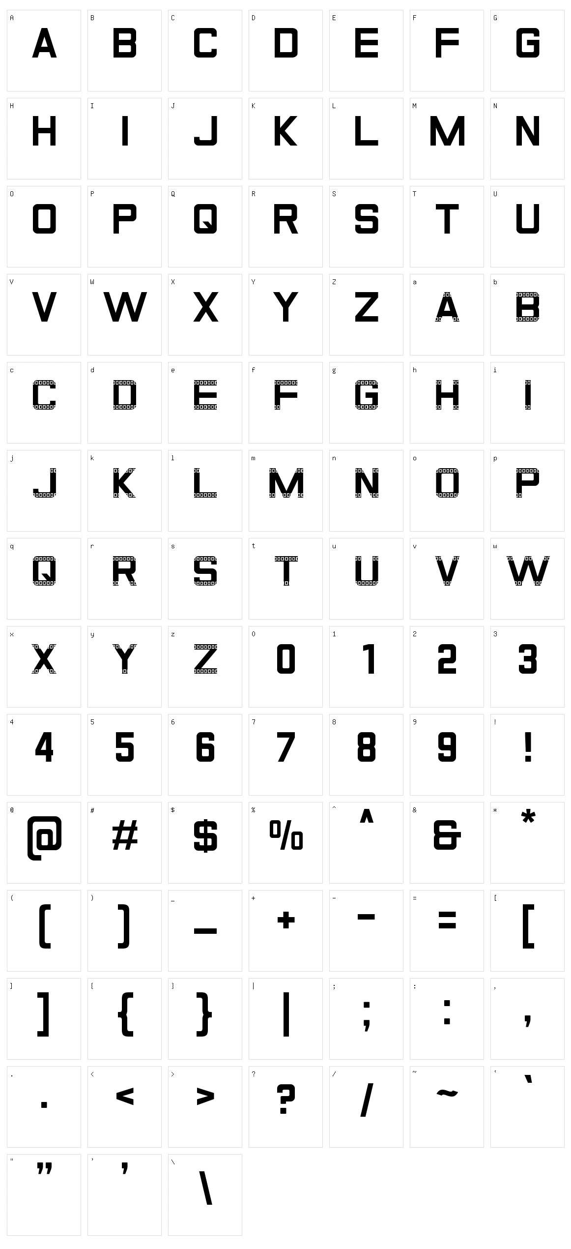 Gratis Character Set