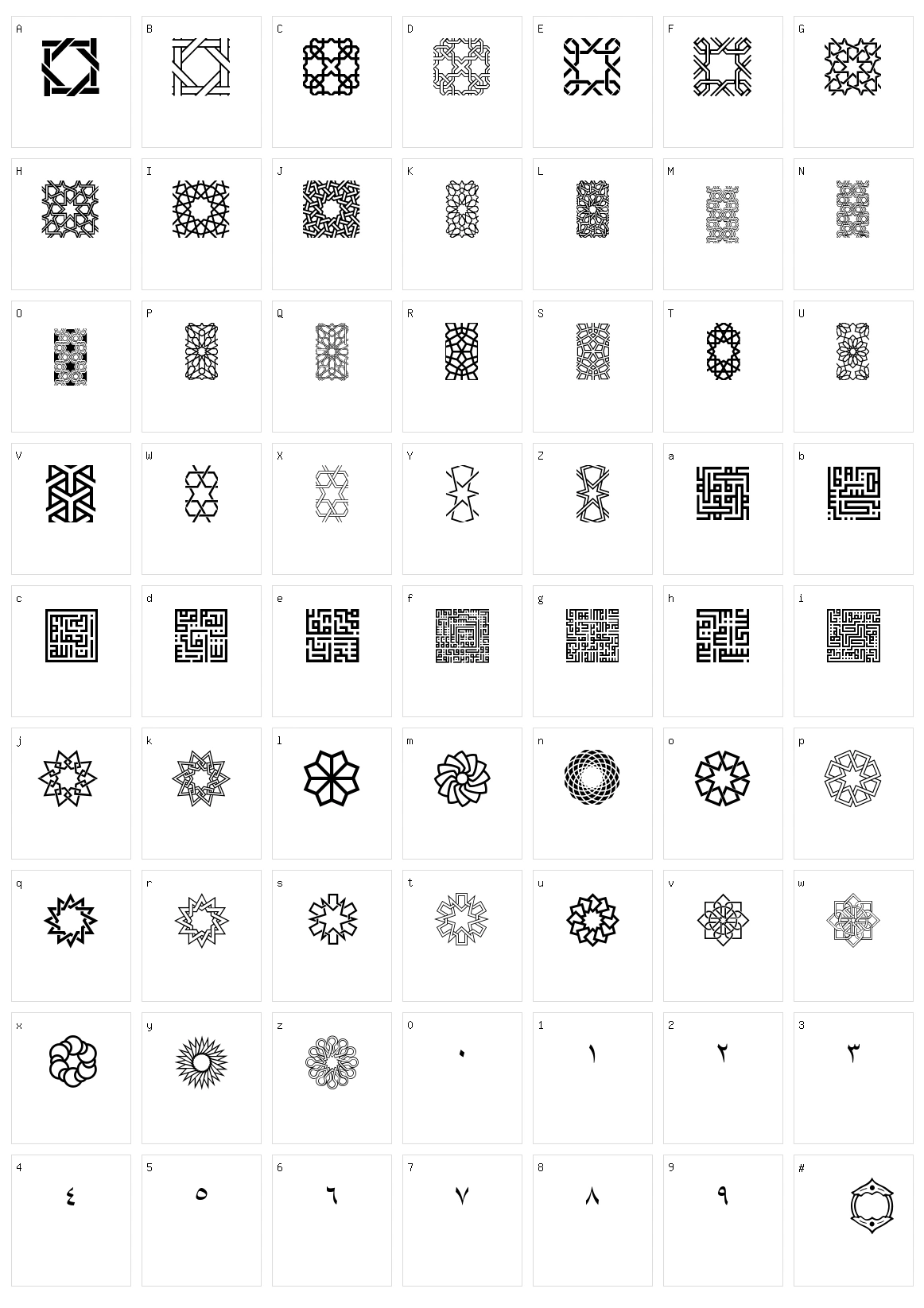 Kufi Pattern Character Set