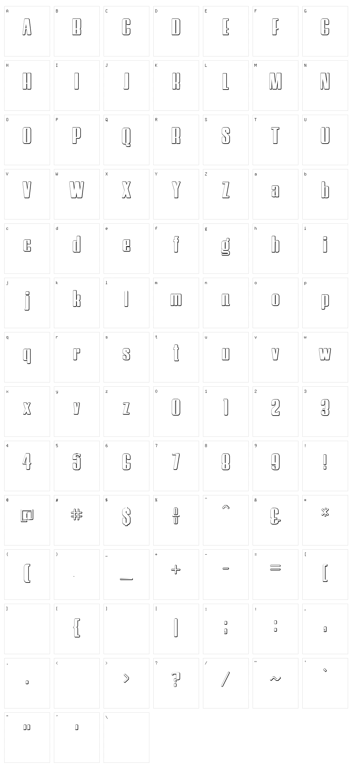 Hostil Character Set