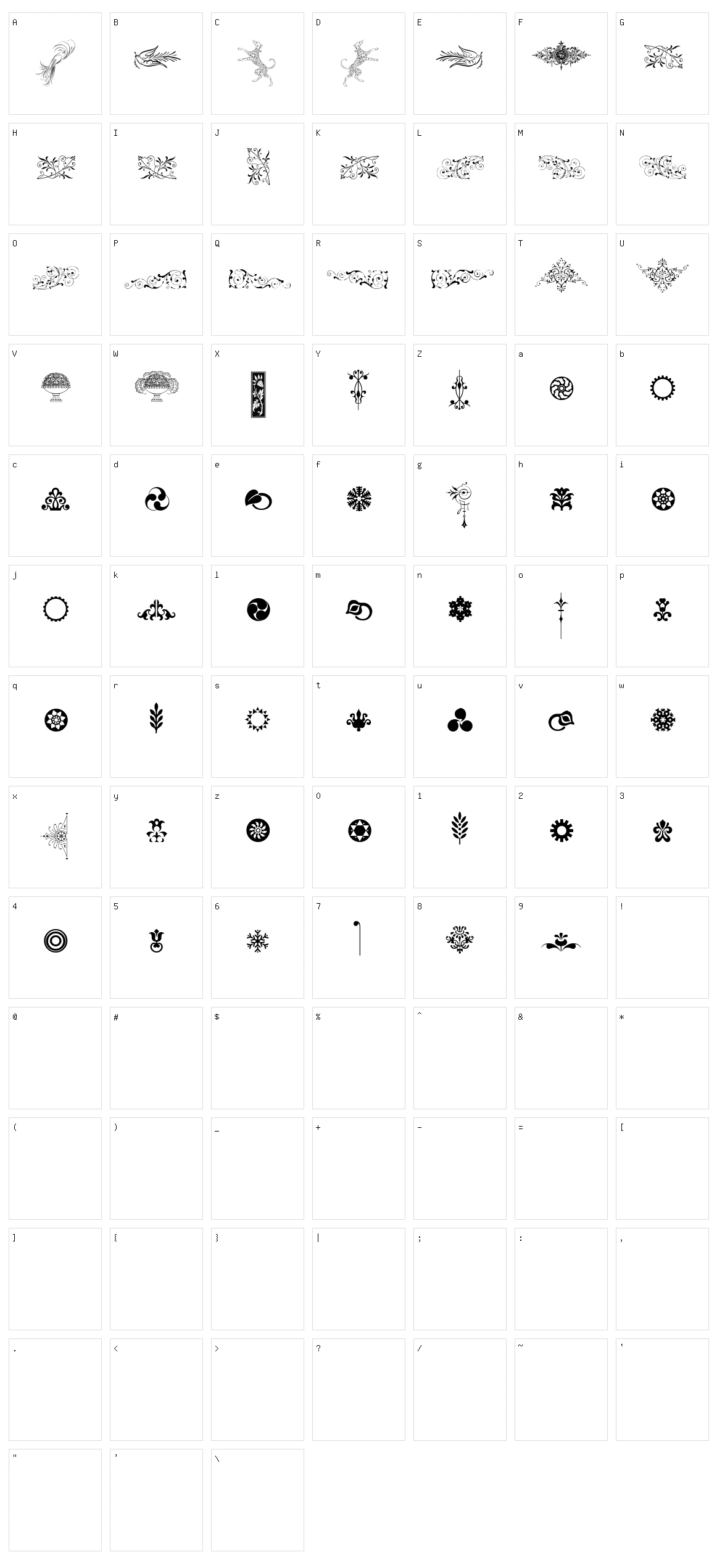 Cornucopia of Ornaments Two Character Set