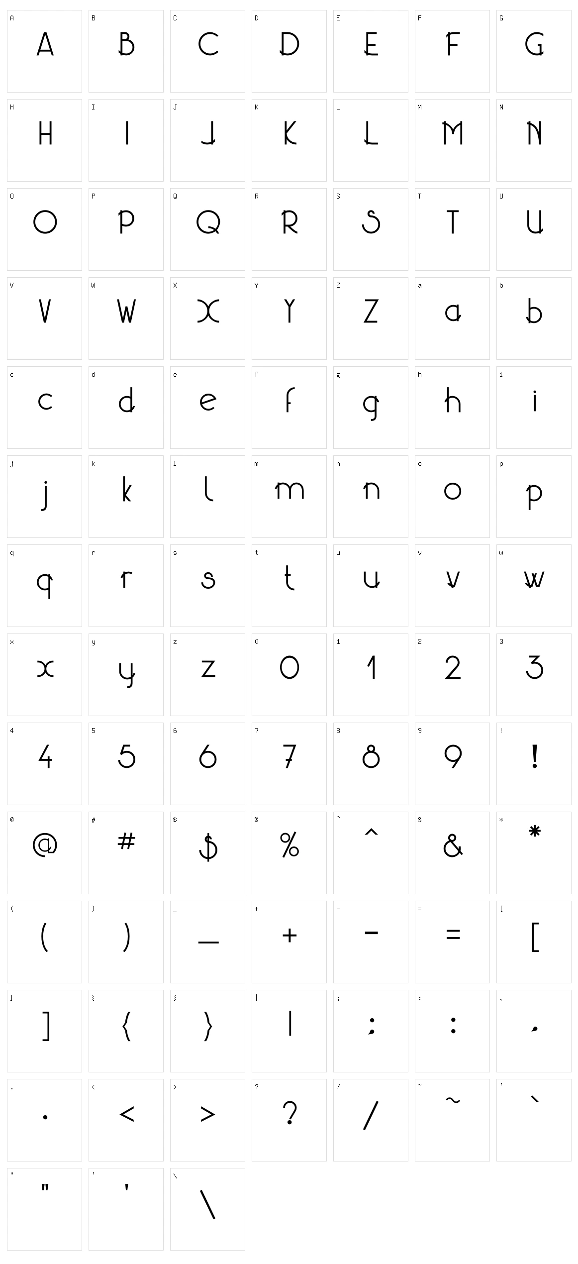 Matheva Character Set