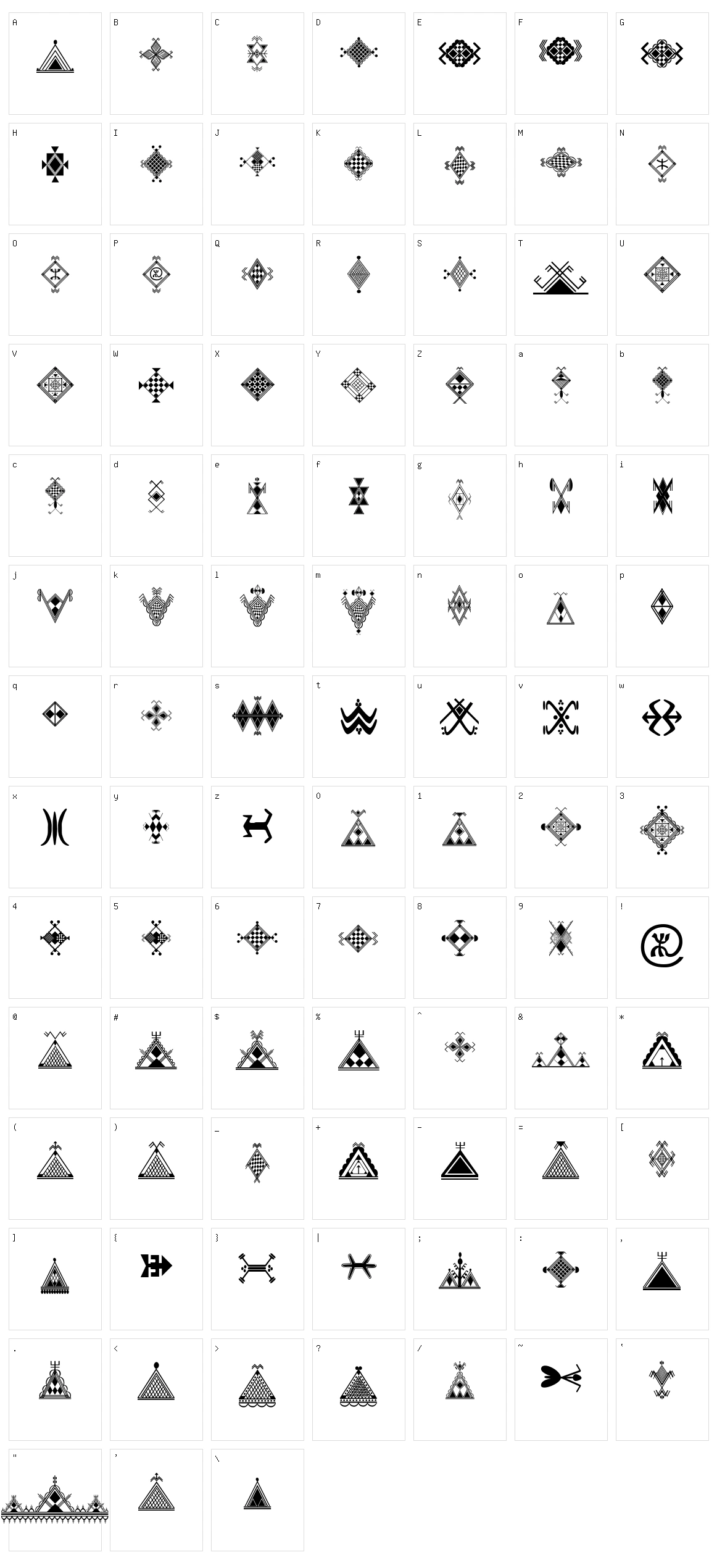 Amazigh Motifs Character Set