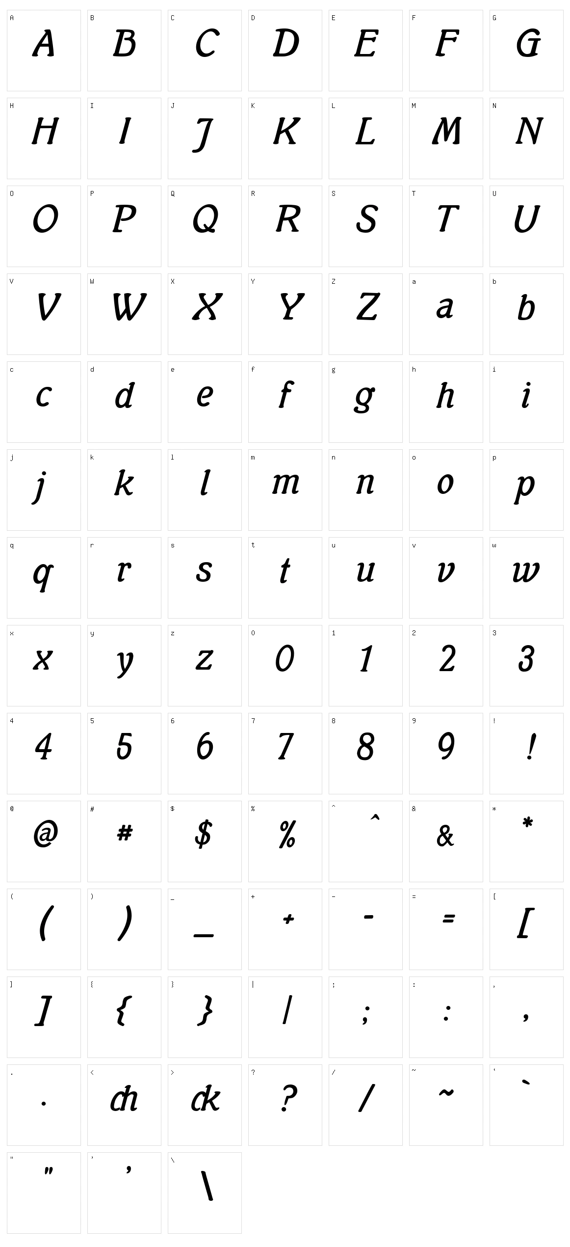 Mutter Krause Character Set