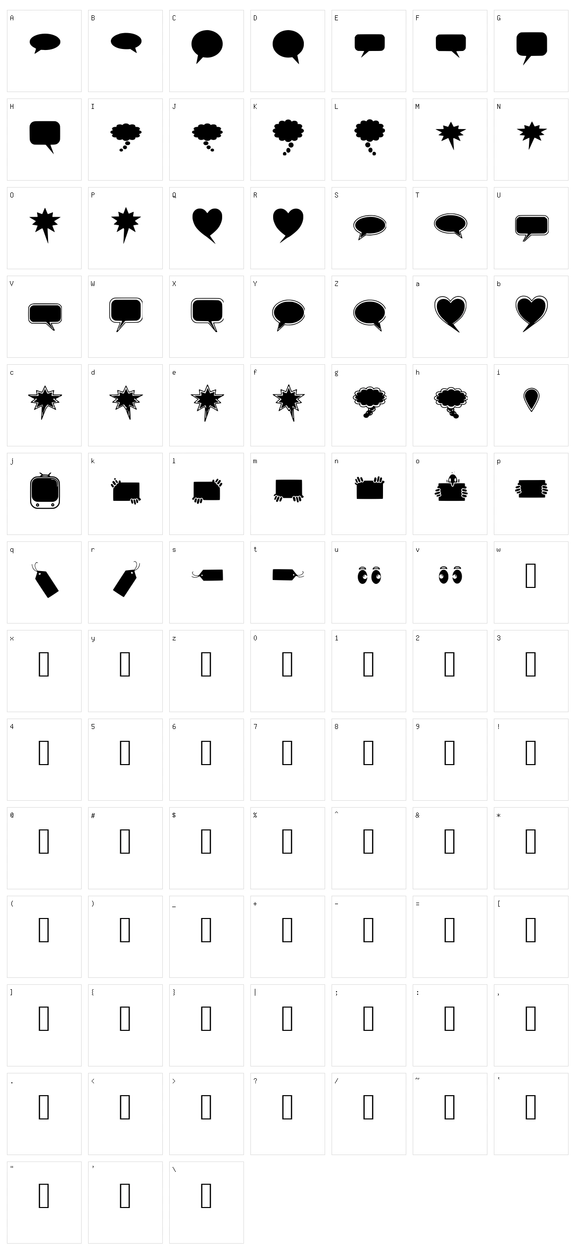 Solid Speech Bubbles Character Set