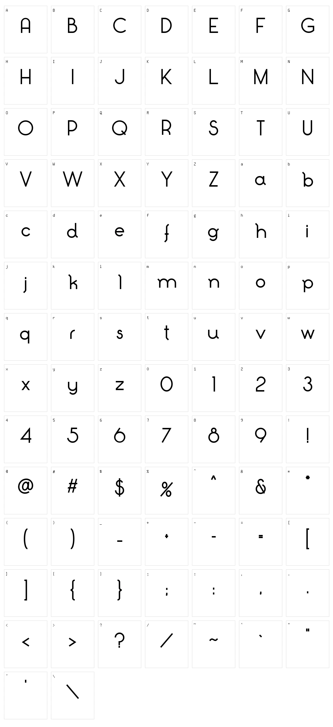 Nobstars Character Set