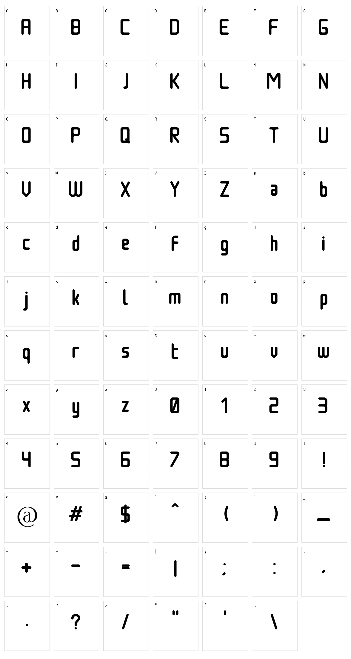 Nowadays Character Set